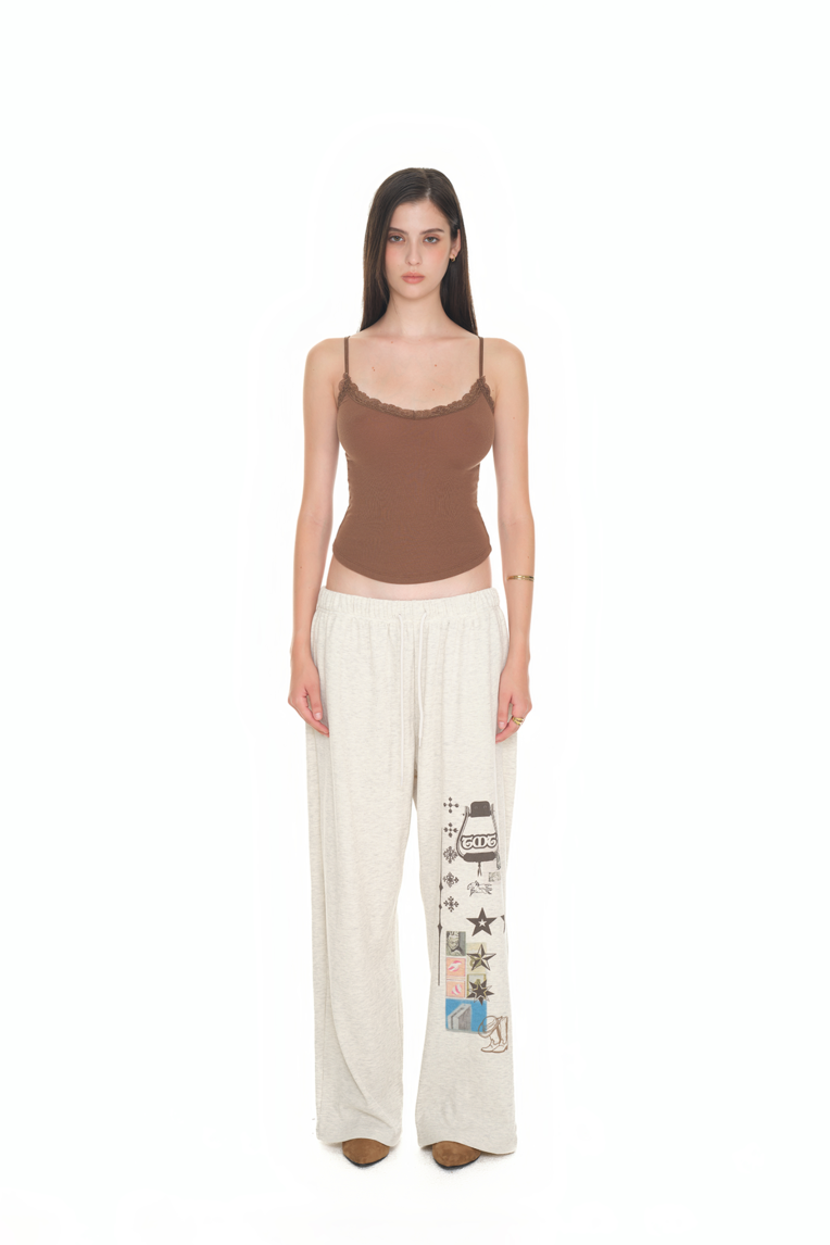 TOOMUCHTAX PRINTED WAFFLE PANTS [JENNIE WEARS]