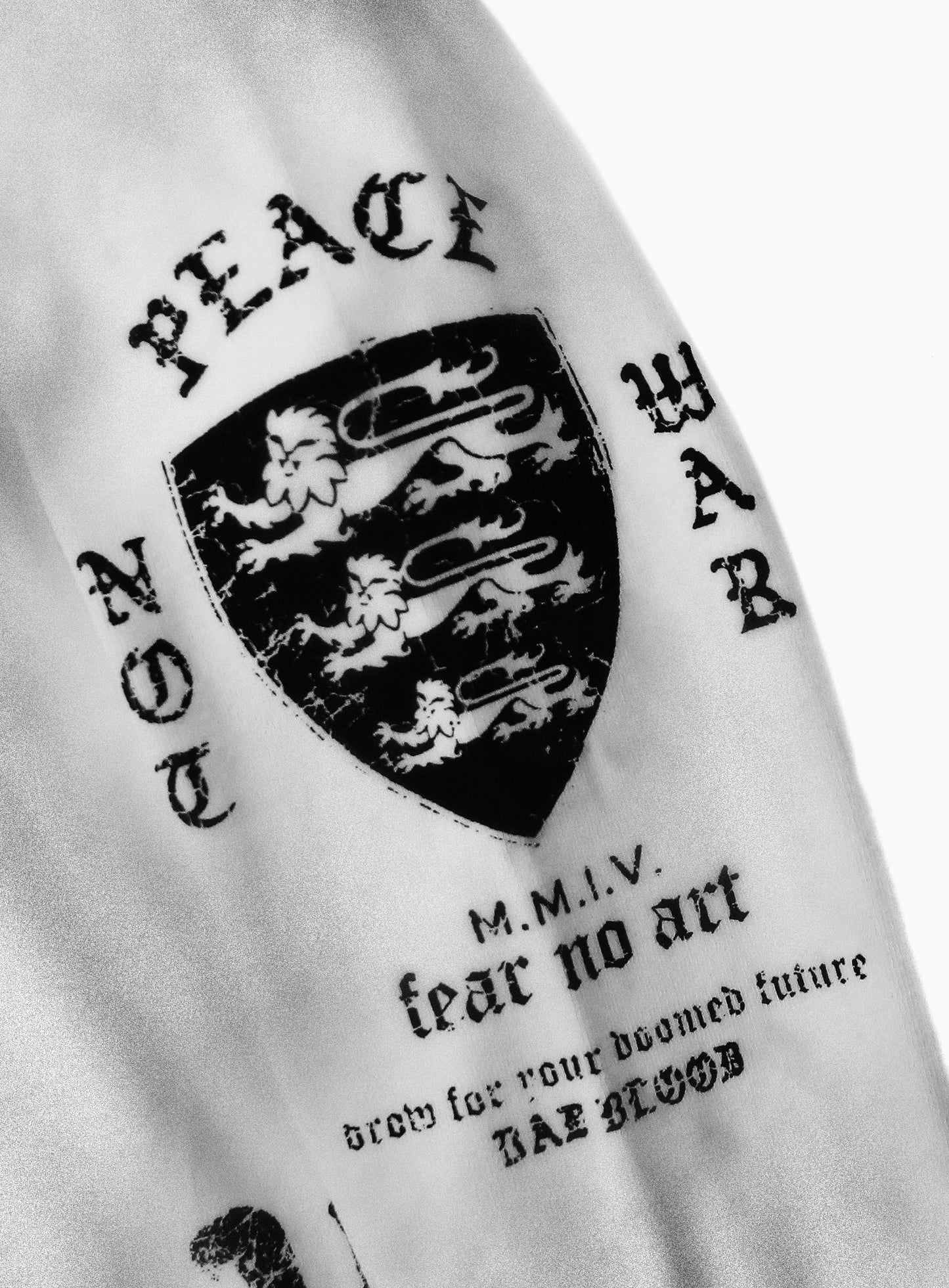 Peace Not War Slim Cutout Hoodie - White