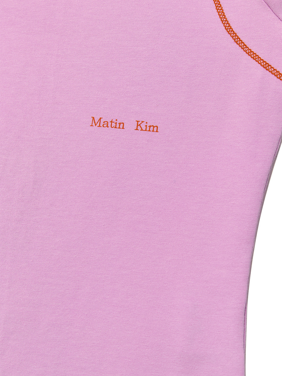 MATINKIM STITCH POINT SMALL LOGO TOP PINK