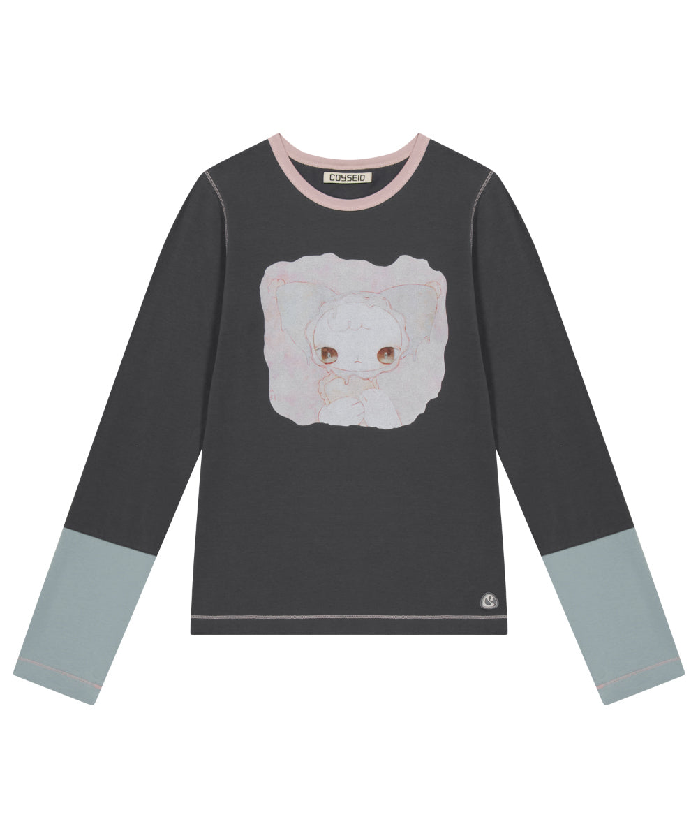 COYSEIO BLUSH LONGSLEEVES CHARCOAL