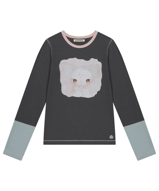 COYSEIO BLUSH LONGSLEEVES CHARCOAL