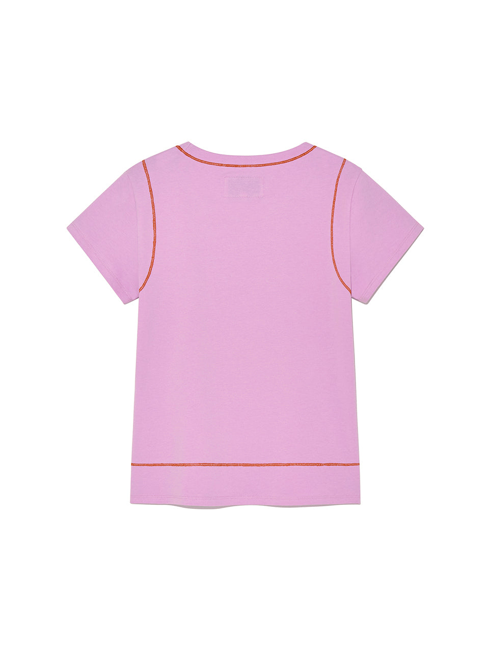 MATINKIM STITCH POINT SMALL LOGO TOP PINK
