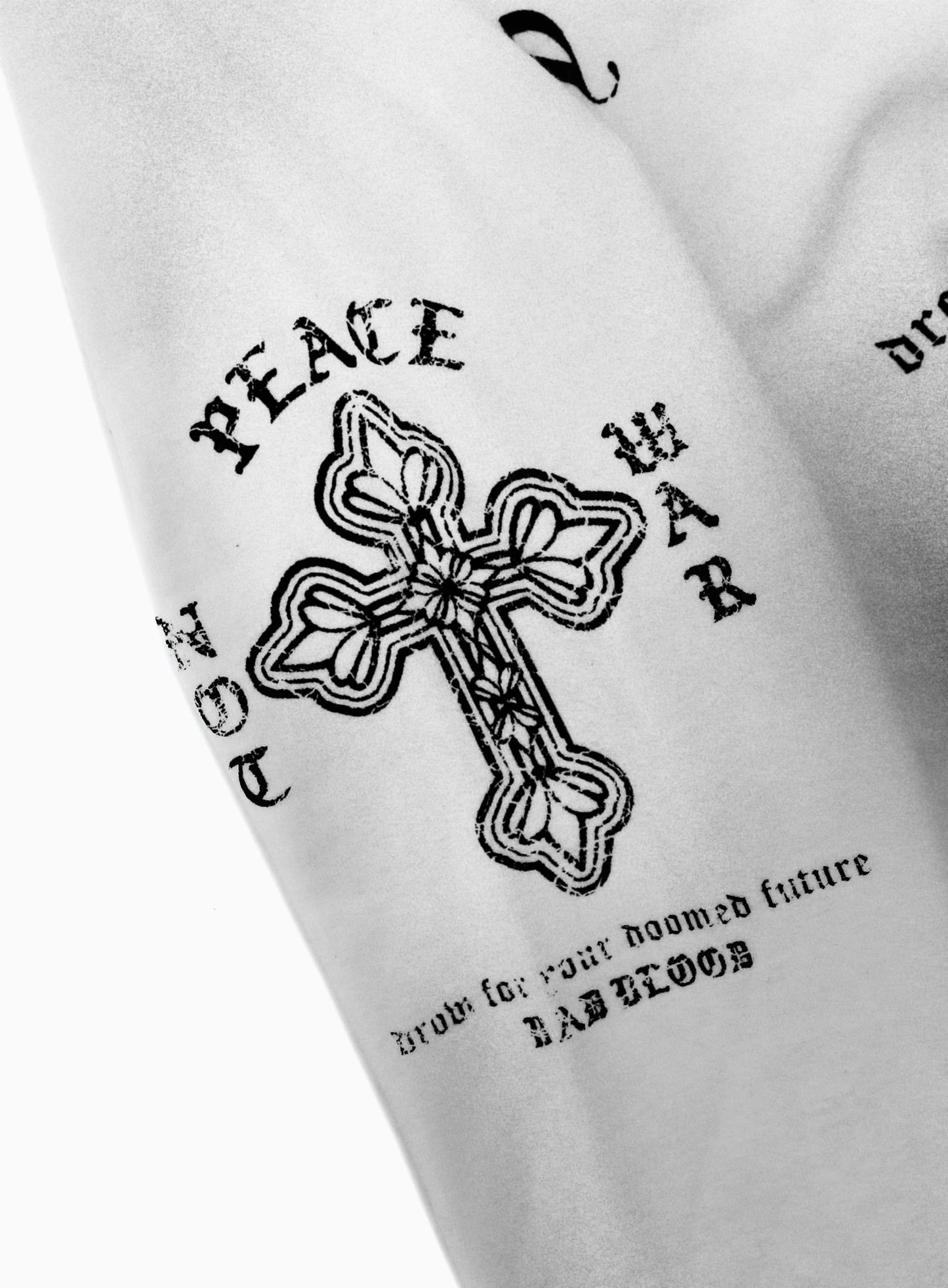 Peace Not War Slim Cutout Hoodie - White