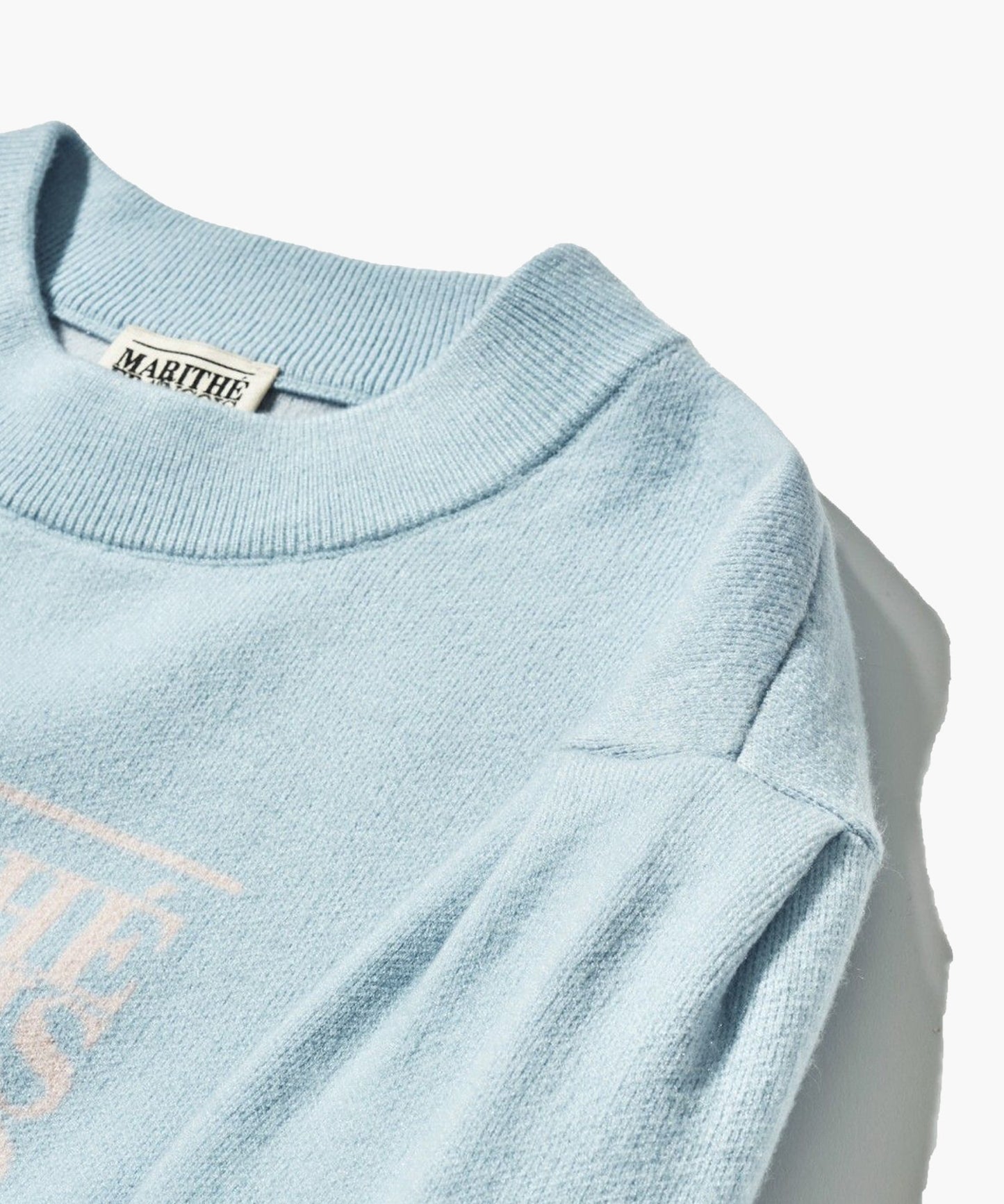 MARITHÉ+FRANҪOIS GIRBAUD W CLASSIC LOGO CROP KNIT LIGHT BLUE