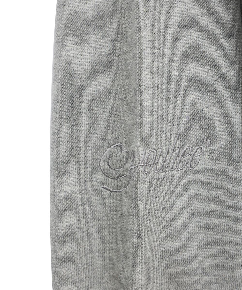 YOUHEE RIBBON HOOD ZIP-UP MELANGE GREY [JOY WEARS]