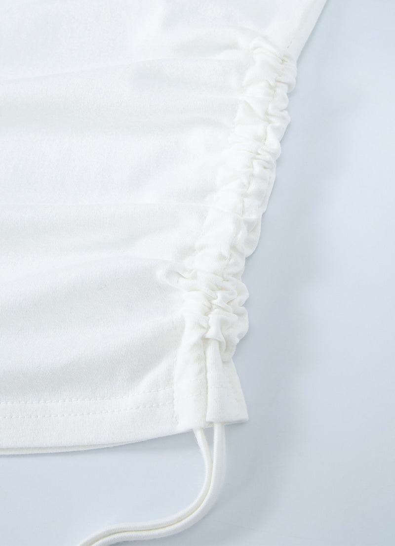 ASON BLACHE SHIRRING TEE WHITE