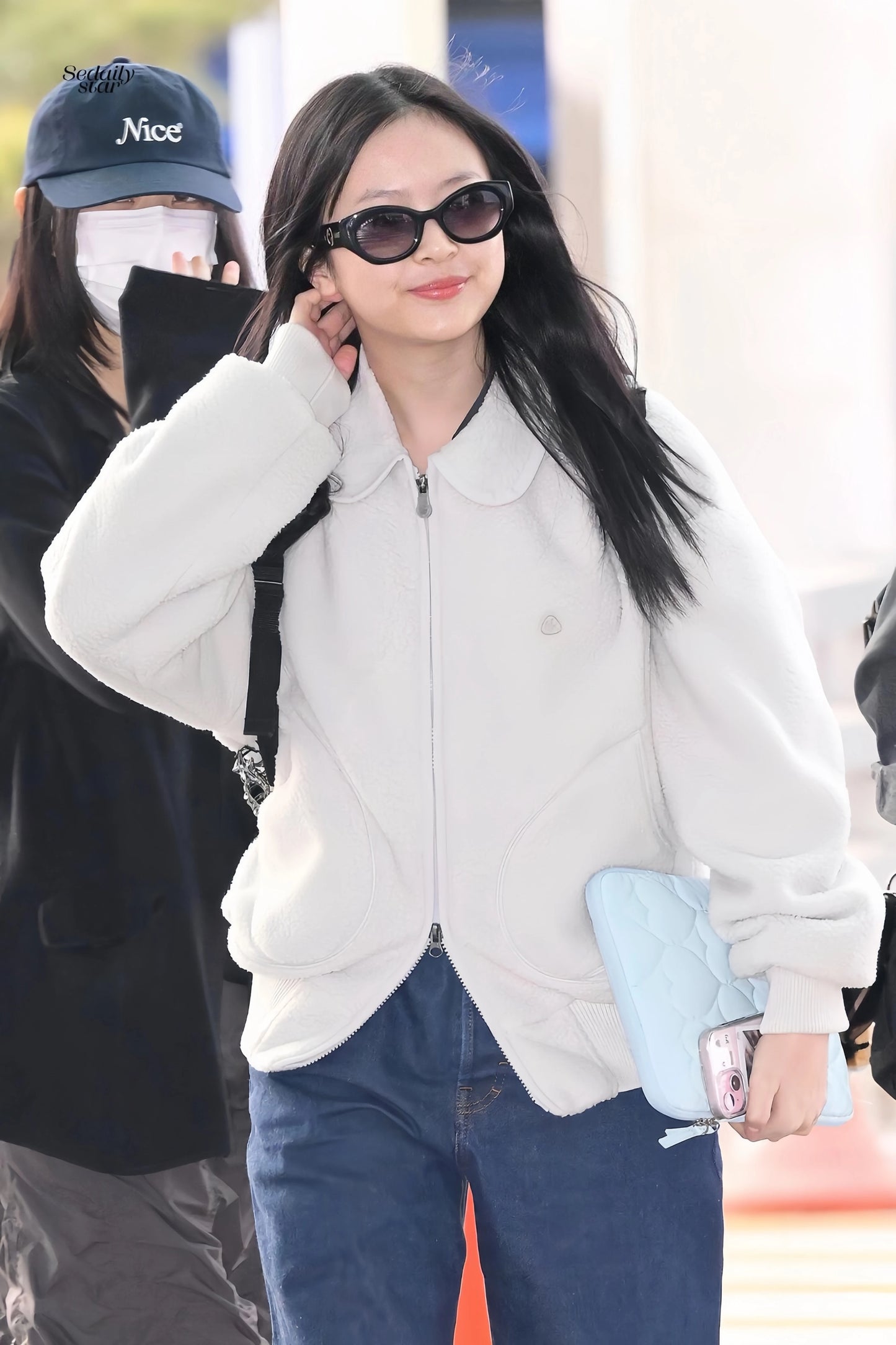 COYSEIO ROUND COLLAR FLEECE JACKET LIGHT GREY [HANNI WEARS]