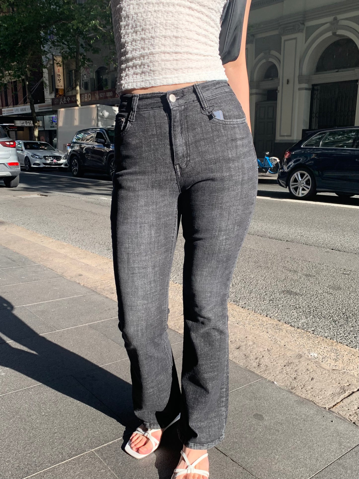 Butt-lifting bootcut jeans