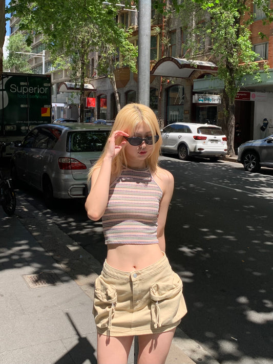 Rainbow sleeveless top