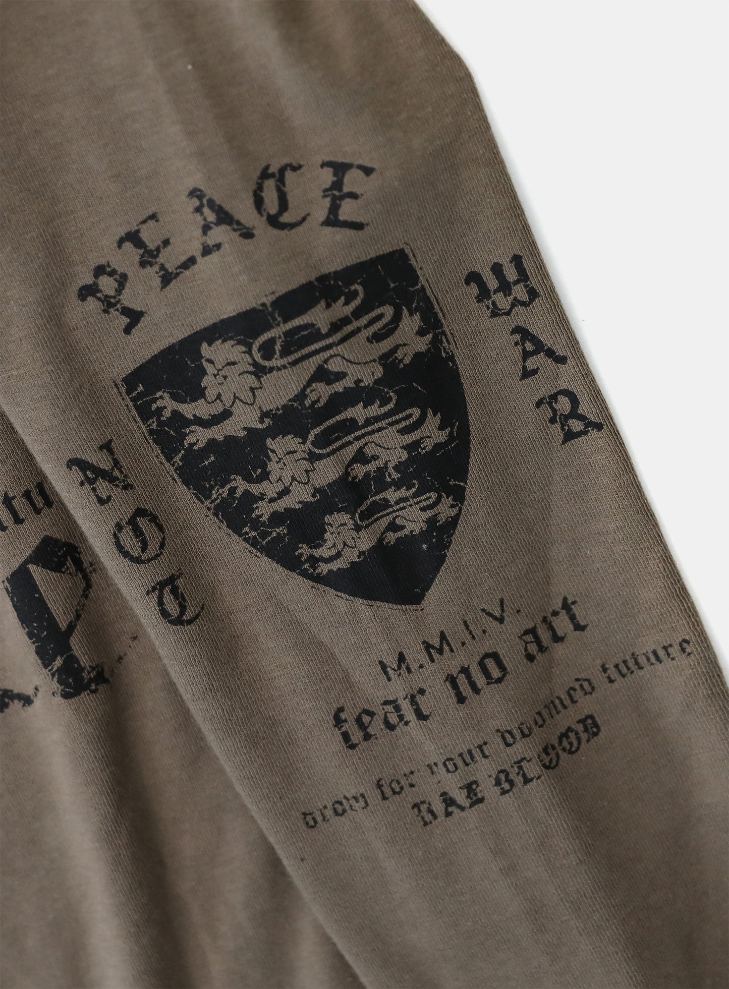 Peace Not War Slim Cutout Hoodie - Tobacco