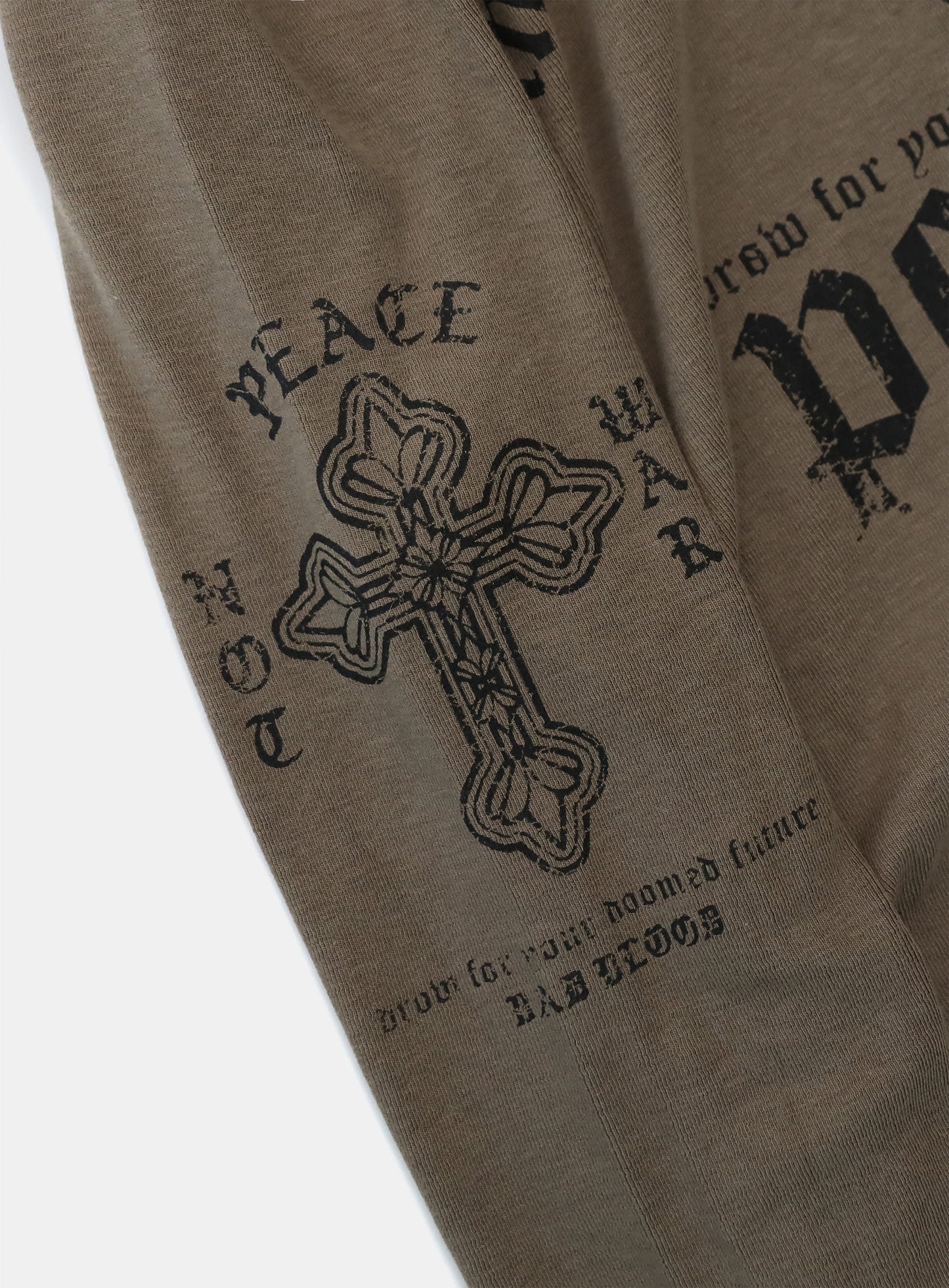 Peace Not War Slim Cutout Hoodie - Tobacco