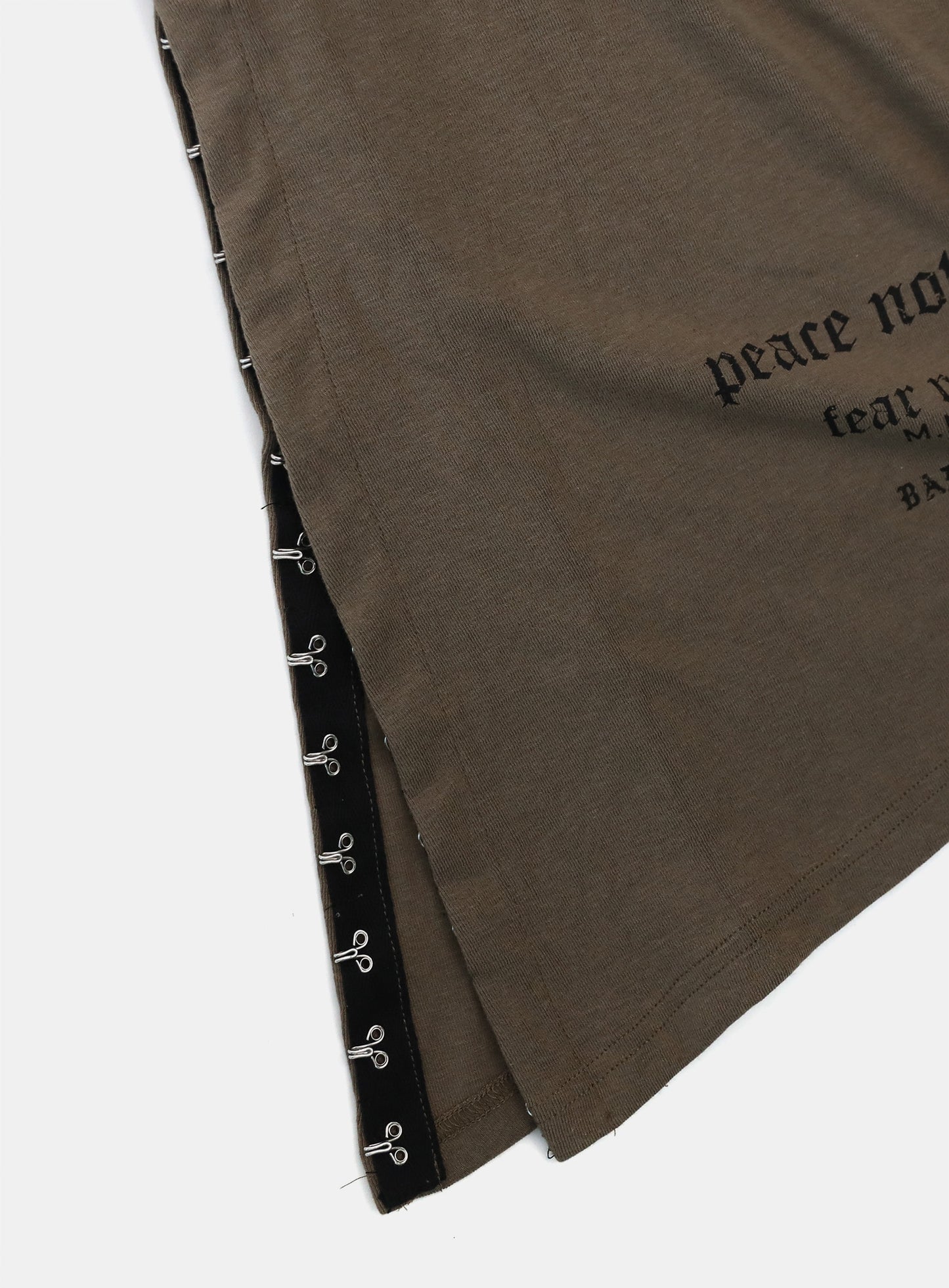 Peace Not War Slim Cutout Hoodie - Tobacco
