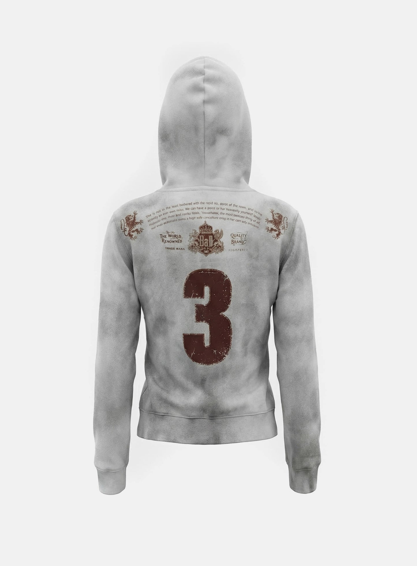 Royal Classic Distressed Zip-Up Hoodie - White