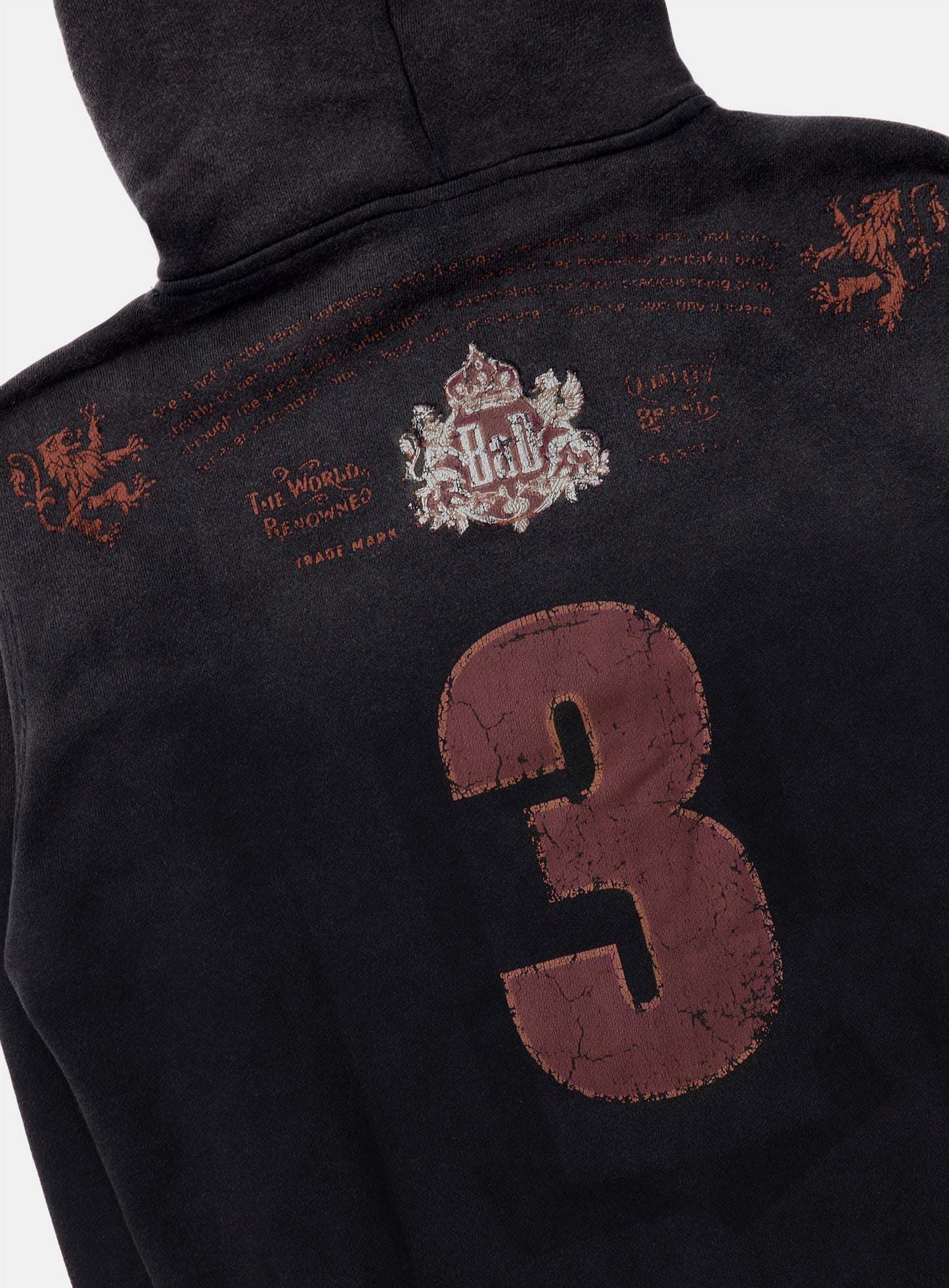 Royal Classic Distressed Zip-Up Hoodie - Black