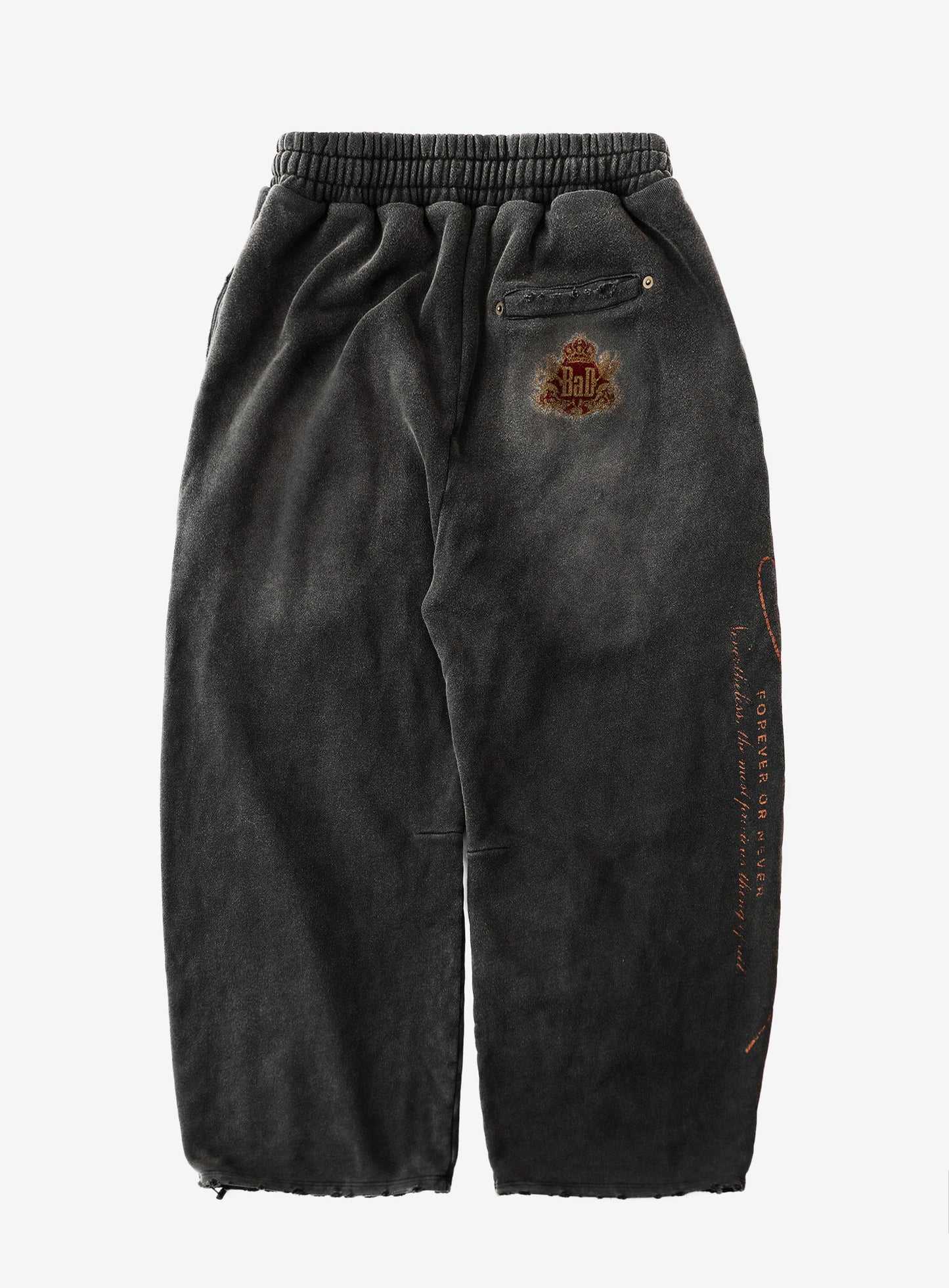 Royal Classic Distressed 2-Way Curved Jogger Trousers - Black