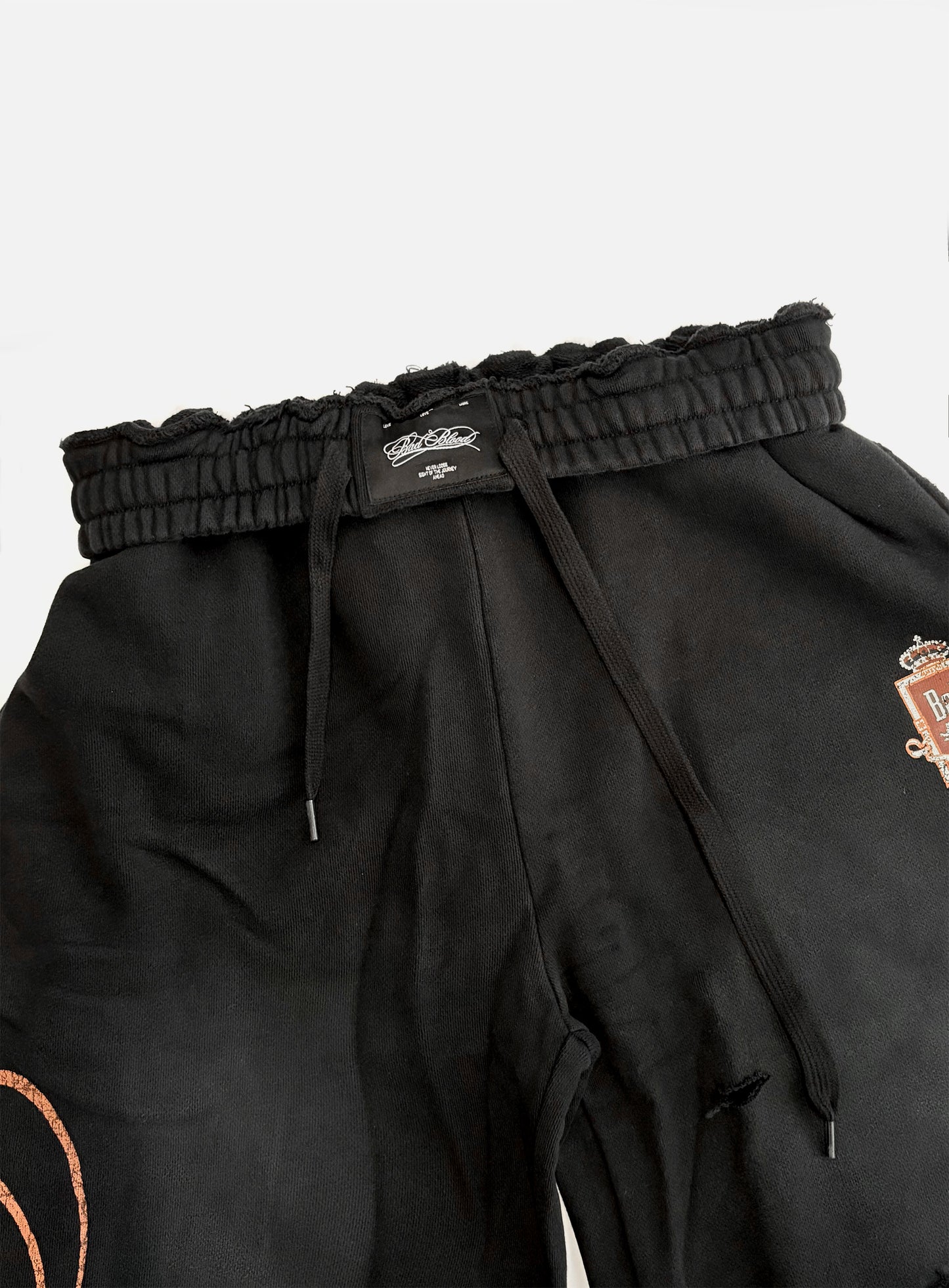 Royal Classic Distressed 2-Way Curved Jogger Trousers - Black