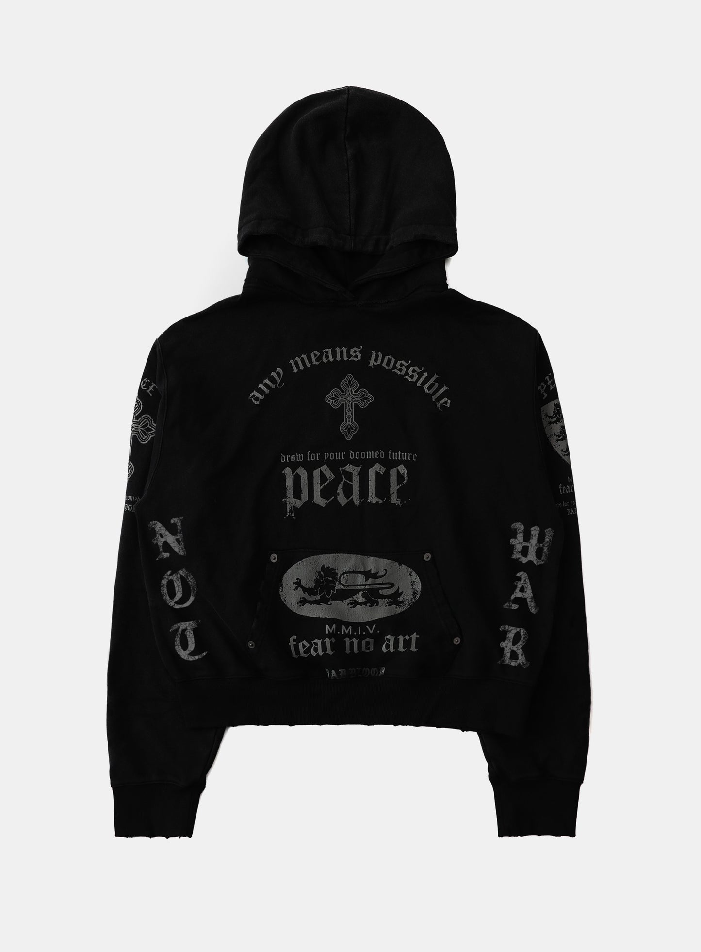 Peace Not War Hoodie - Dusty Black