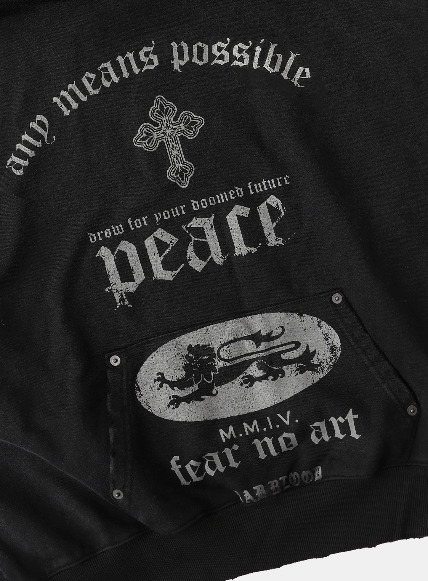 Peace Not War Hoodie - Dusty Black