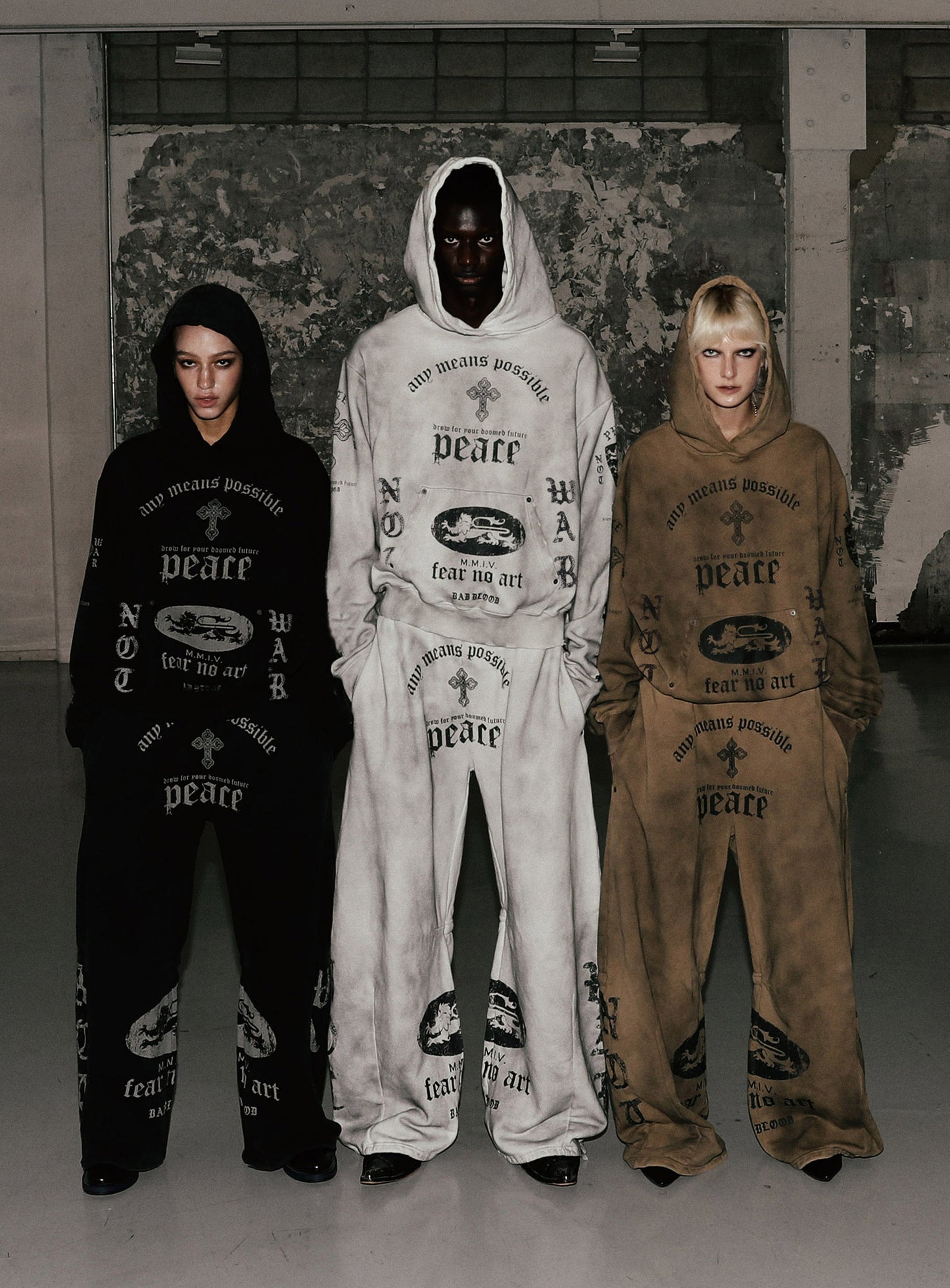 Peace Not War Hoodie - Dusty White