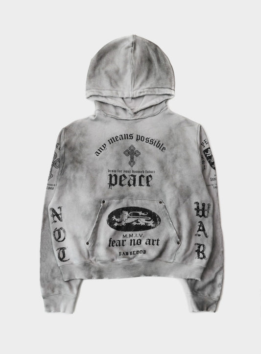 Peace Not War Hoodie - Dusty White