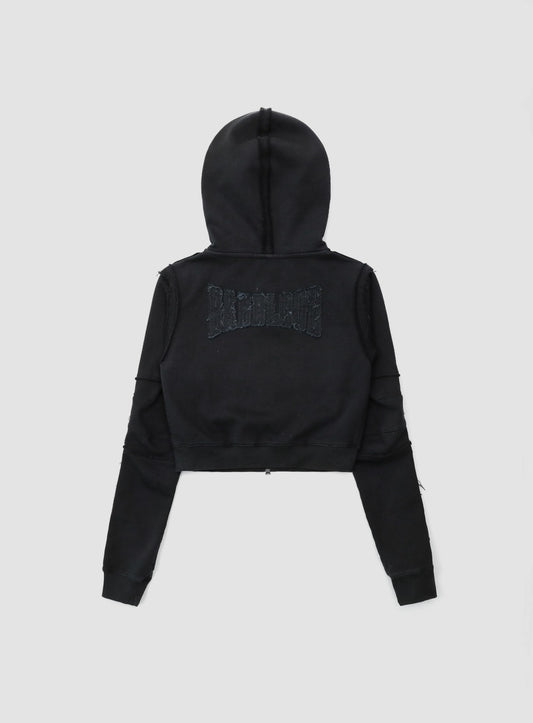 Low Edge Hoodie Slim Fit - Black