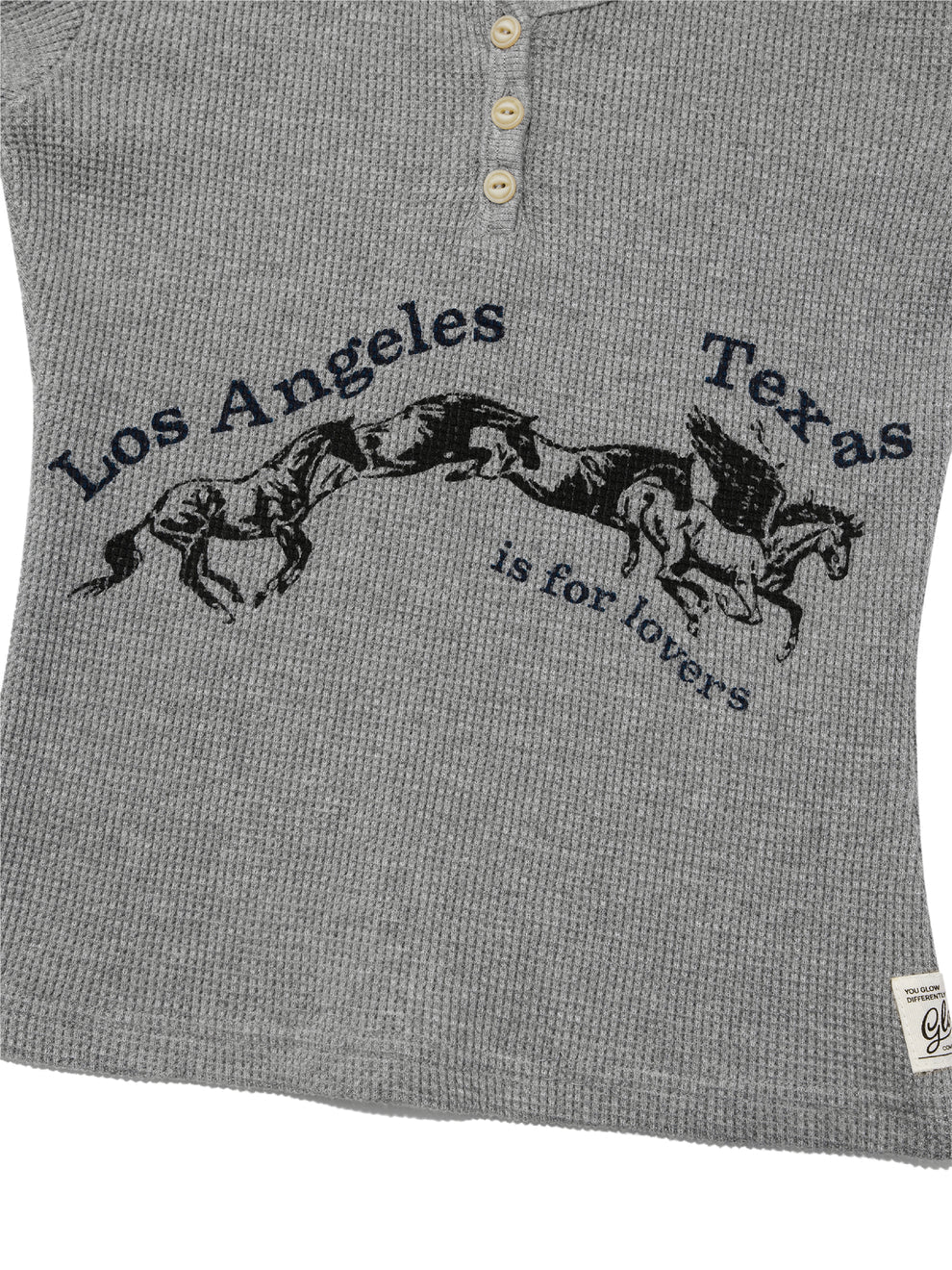 GLOWNY TEXAS WAFFLE LONG SLEEVE GREY