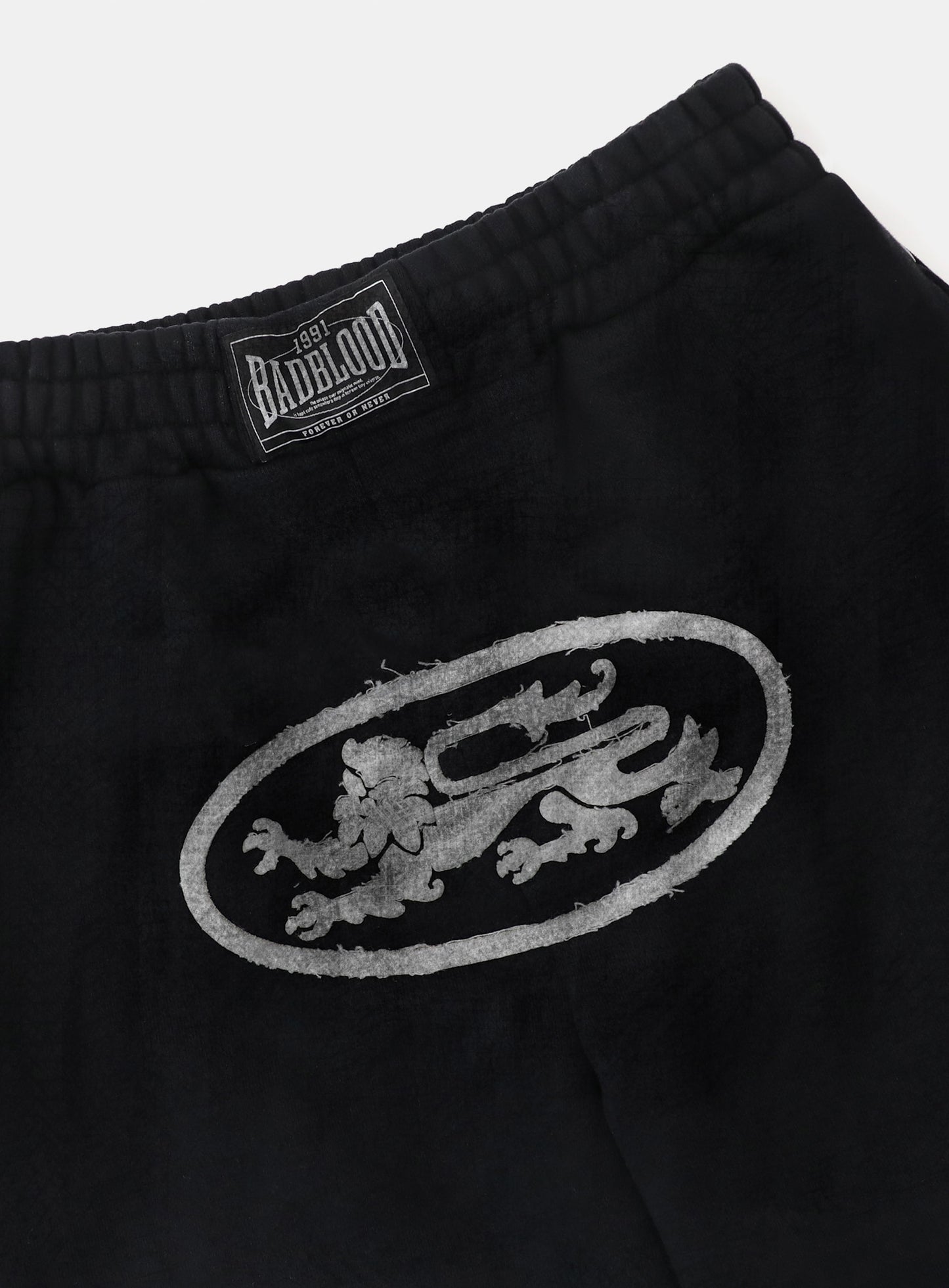 Lion Patch 2 Way Curved Jogger - Washed Black