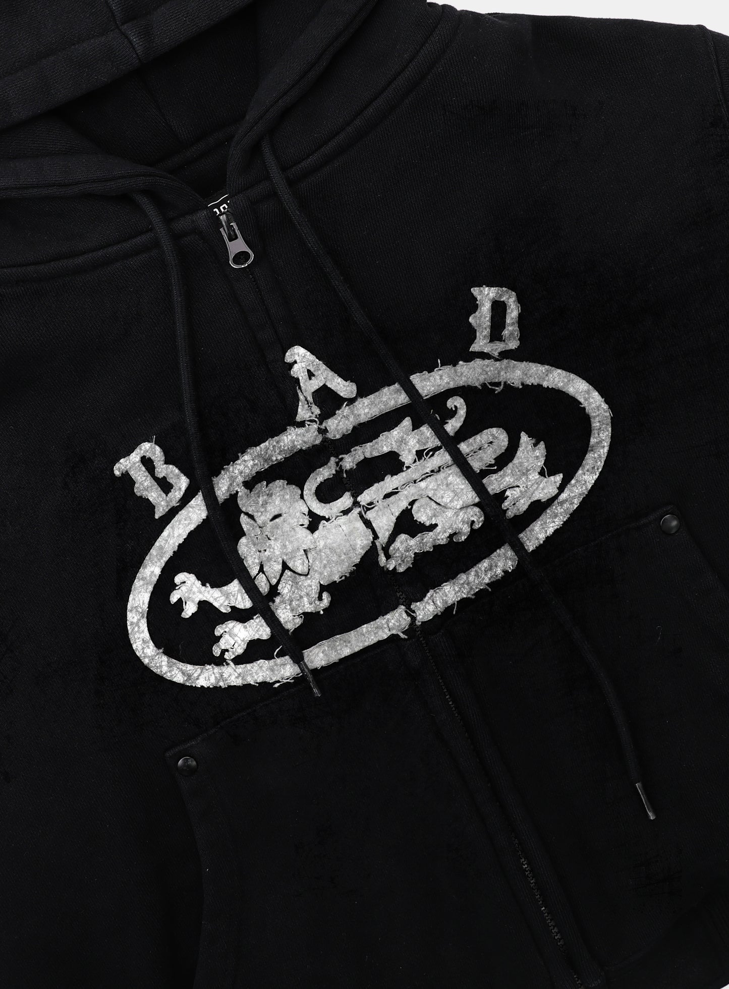 Lion Patch Hoodie - Washed Black