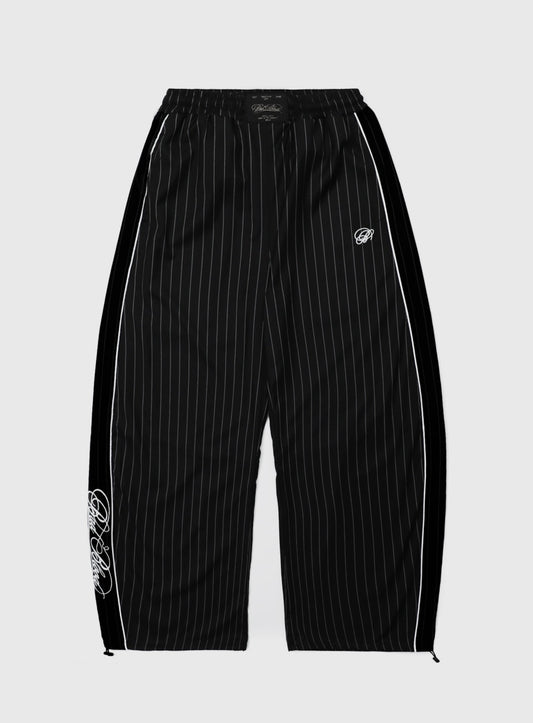 Dark Classic Pinstripe Track Pants - Black