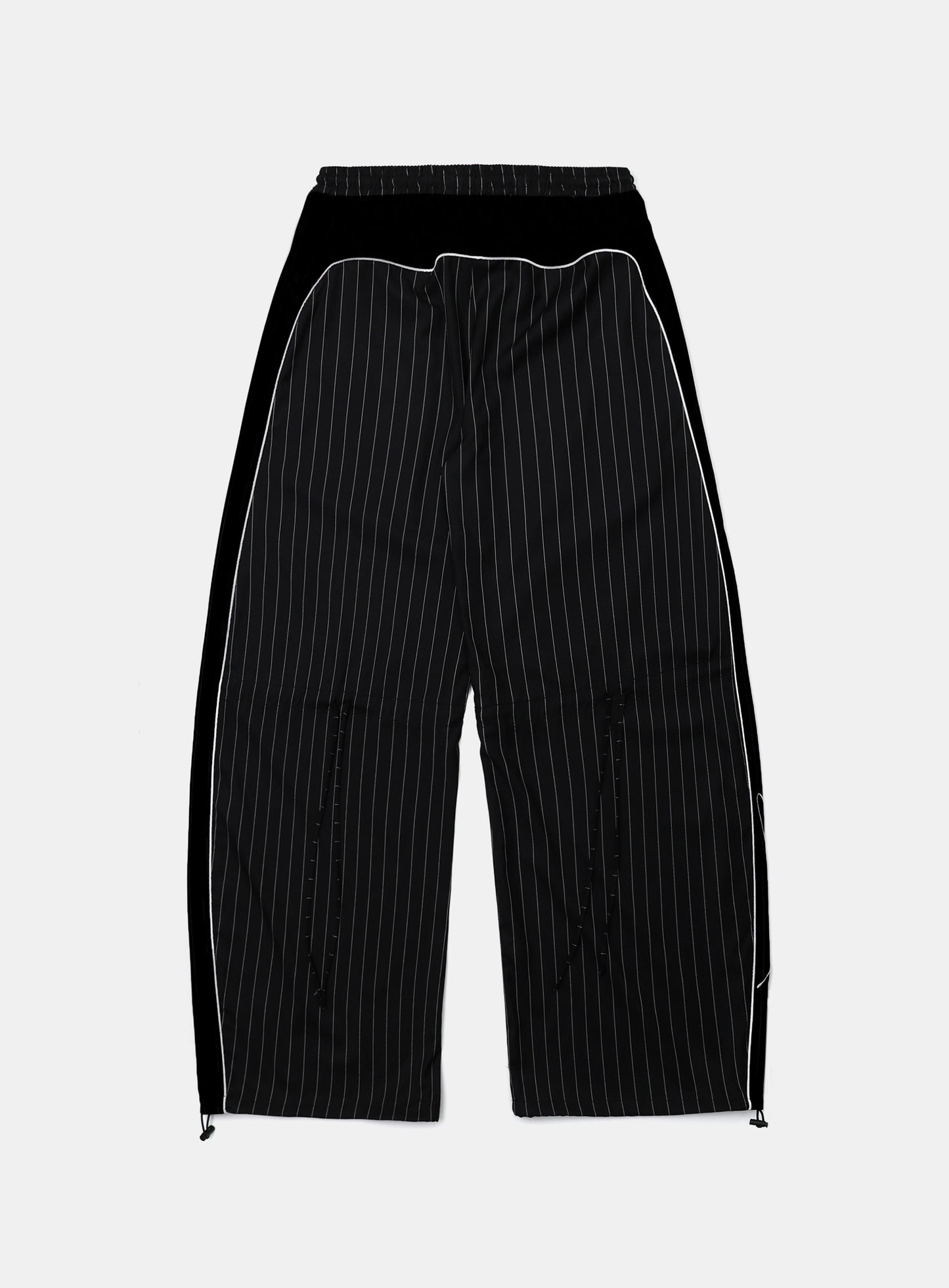 Dark Classic Pinstripe Track Pants - Black