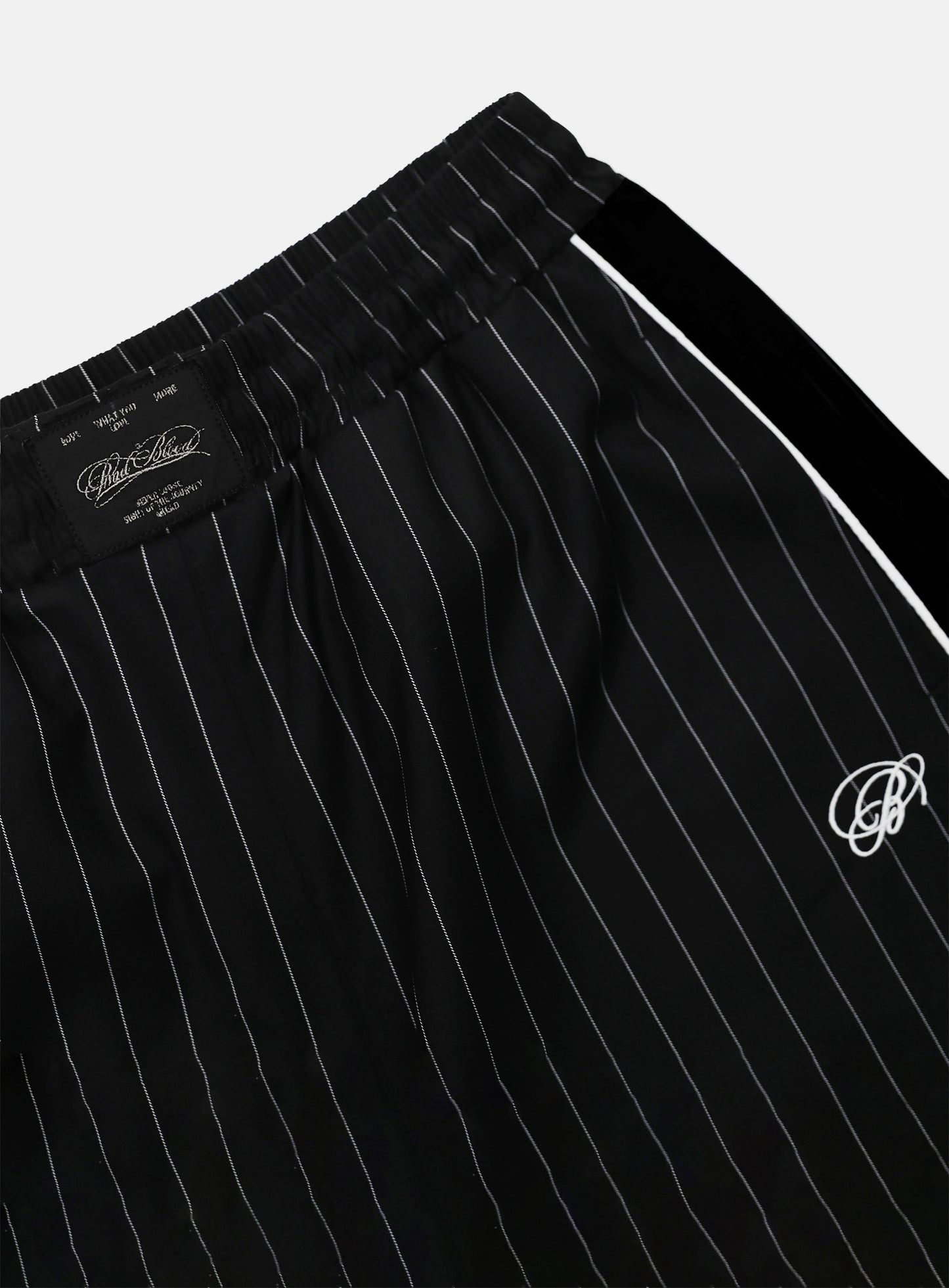 Dark Classic Pinstripe Track Pants - Black