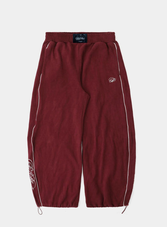 Dark Classic Pinstripe Track Pants - Wine