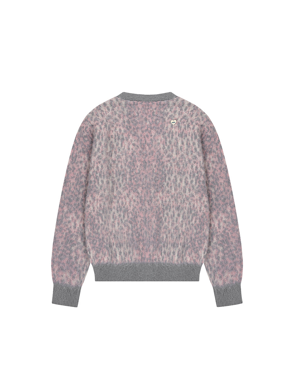 ASIFCALIE LEOPARD KNIT CARDIGAN PINK