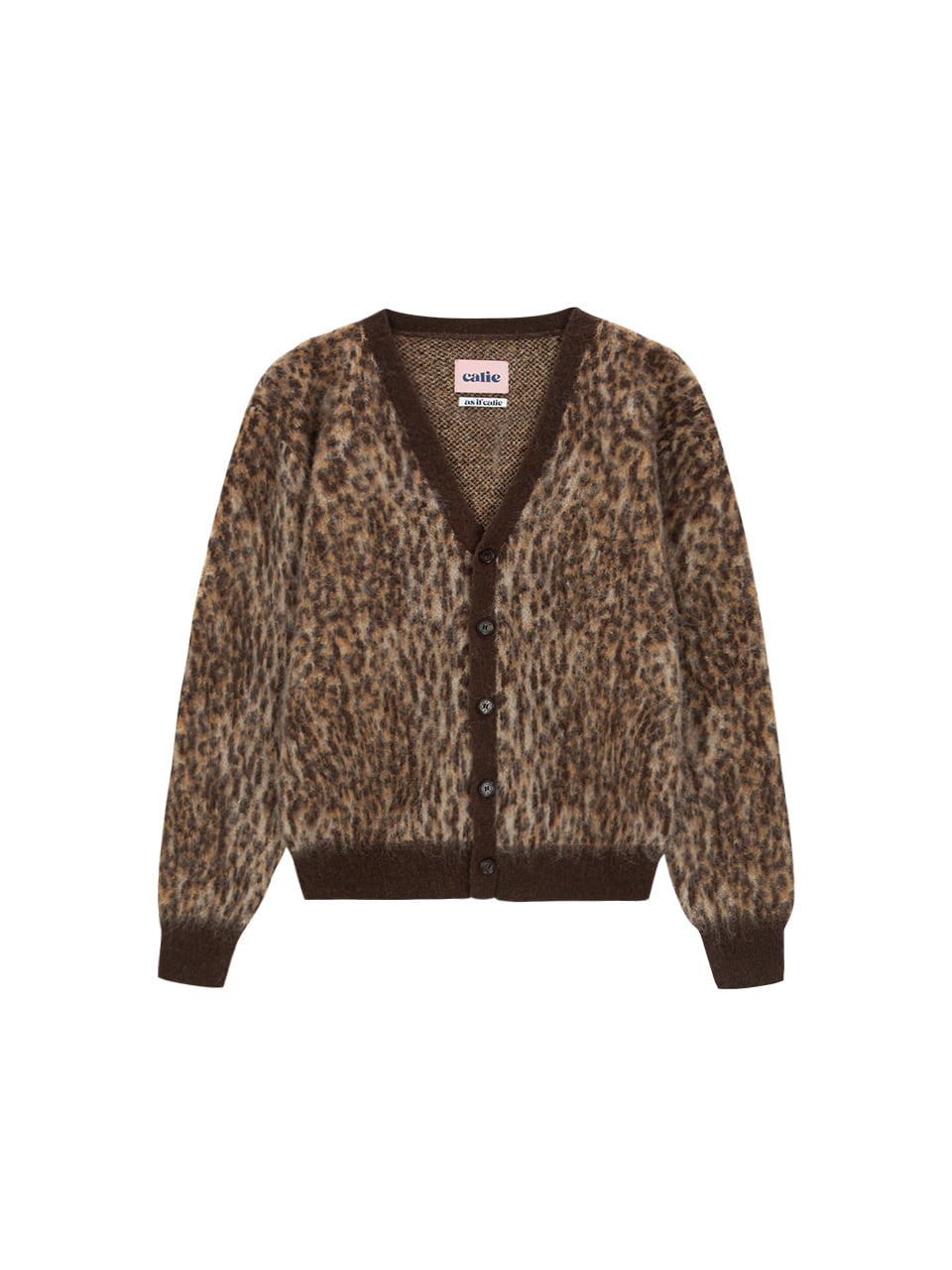 ASIFCALIE LEOPARD KNIT CARDIGAN BROWN