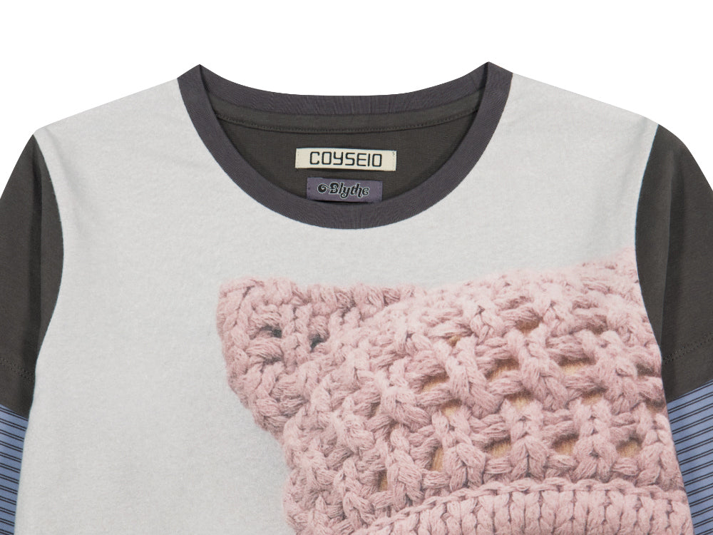 COYSEIO X BLYTHE STRIPE DOUBLE LONG SLEEVE ASH BROWN