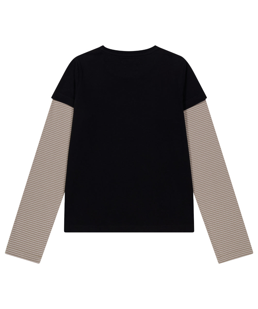 COYSEIO X BLYTHE STRIPE DOUBLE LONG SLEEVE BLACK