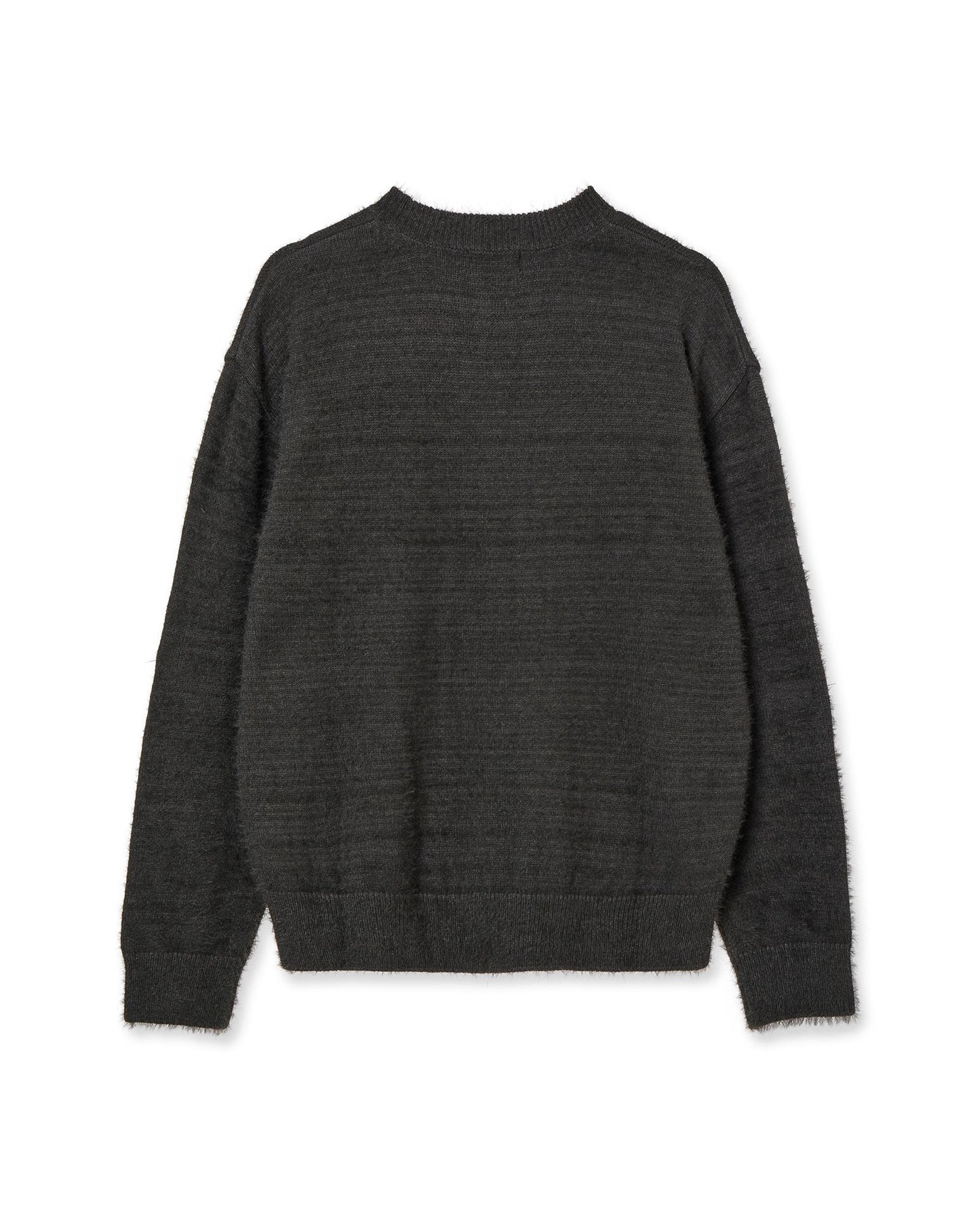 AEAE WEB LOGO HAIRY KNIT CHARCOAL
