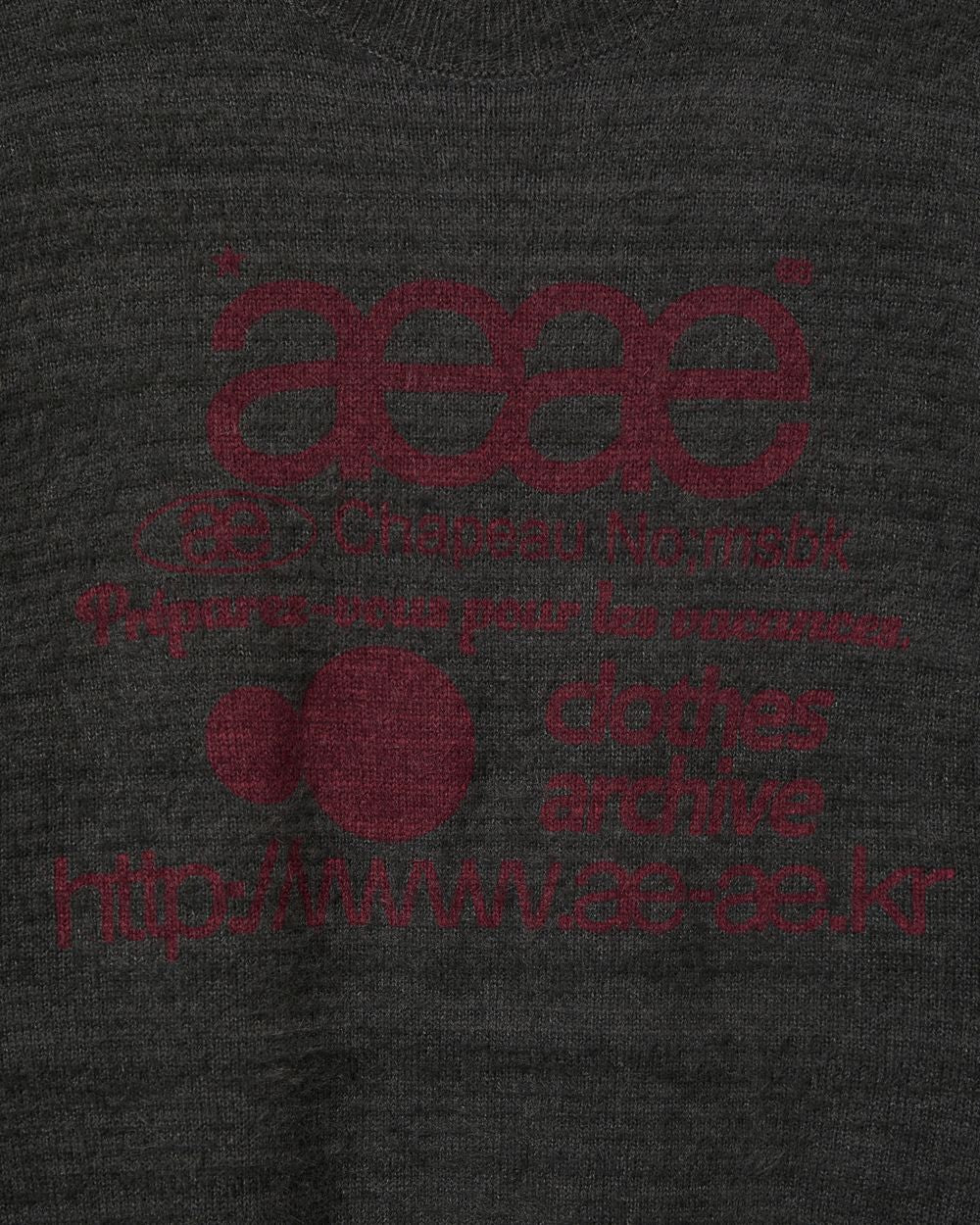 AEAE WEB LOGO HAIRY KNIT CHARCOAL