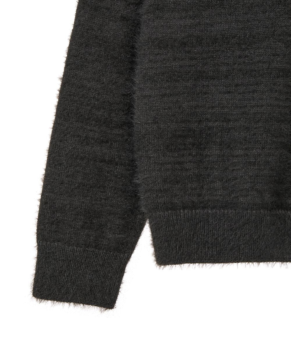 AEAE WEB LOGO HAIRY KNIT CHARCOAL