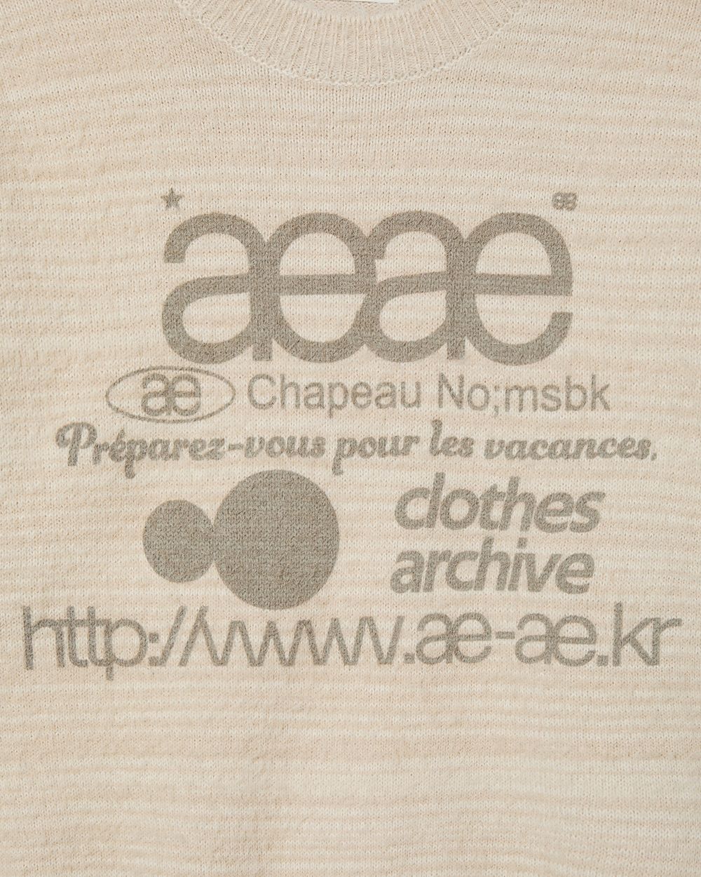 AEAE WEB LOGO HAIRY KNIT IVORY