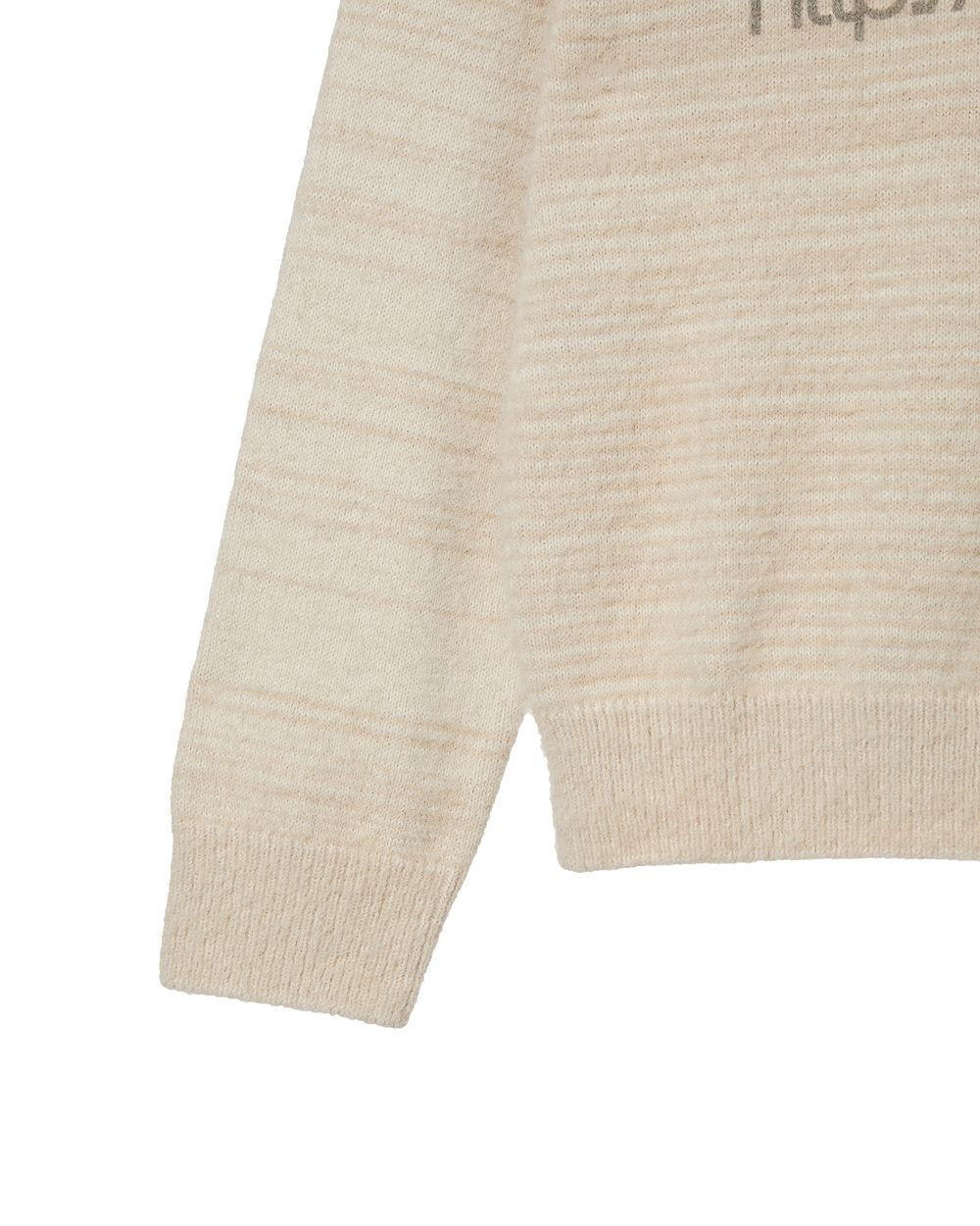 AEAE WEB LOGO HAIRY KNIT IVORY