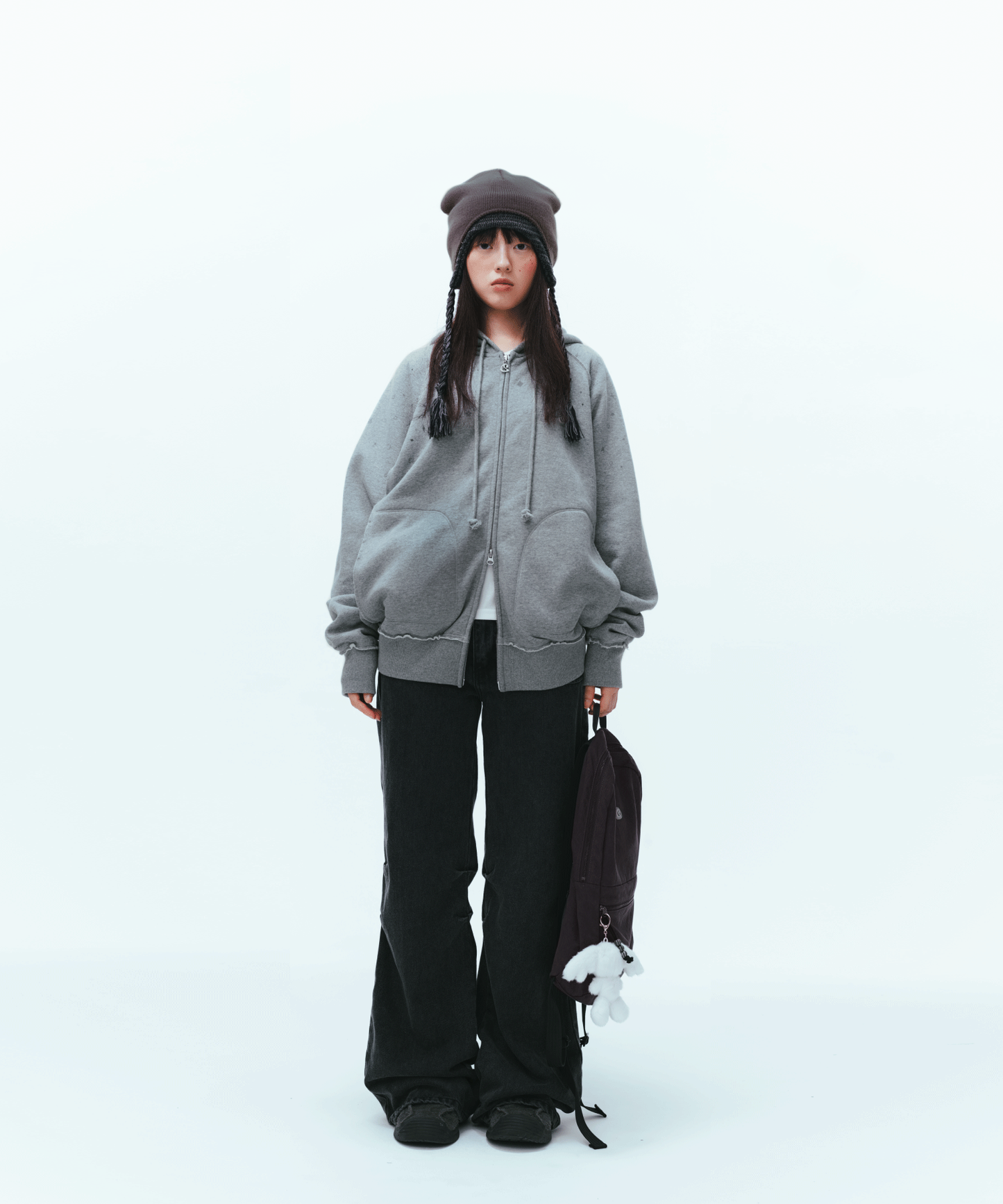 TWINKLE HOOD ZIP-UP MELANGE GREY