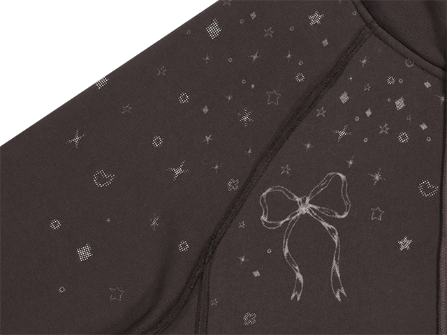 TWINKLE HOOD ZIP-UP DARK BROWN