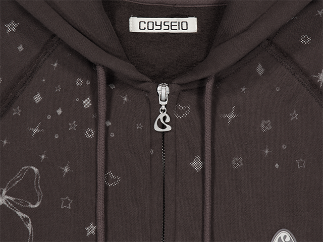 TWINKLE HOOD ZIP-UP DARK BROWN
