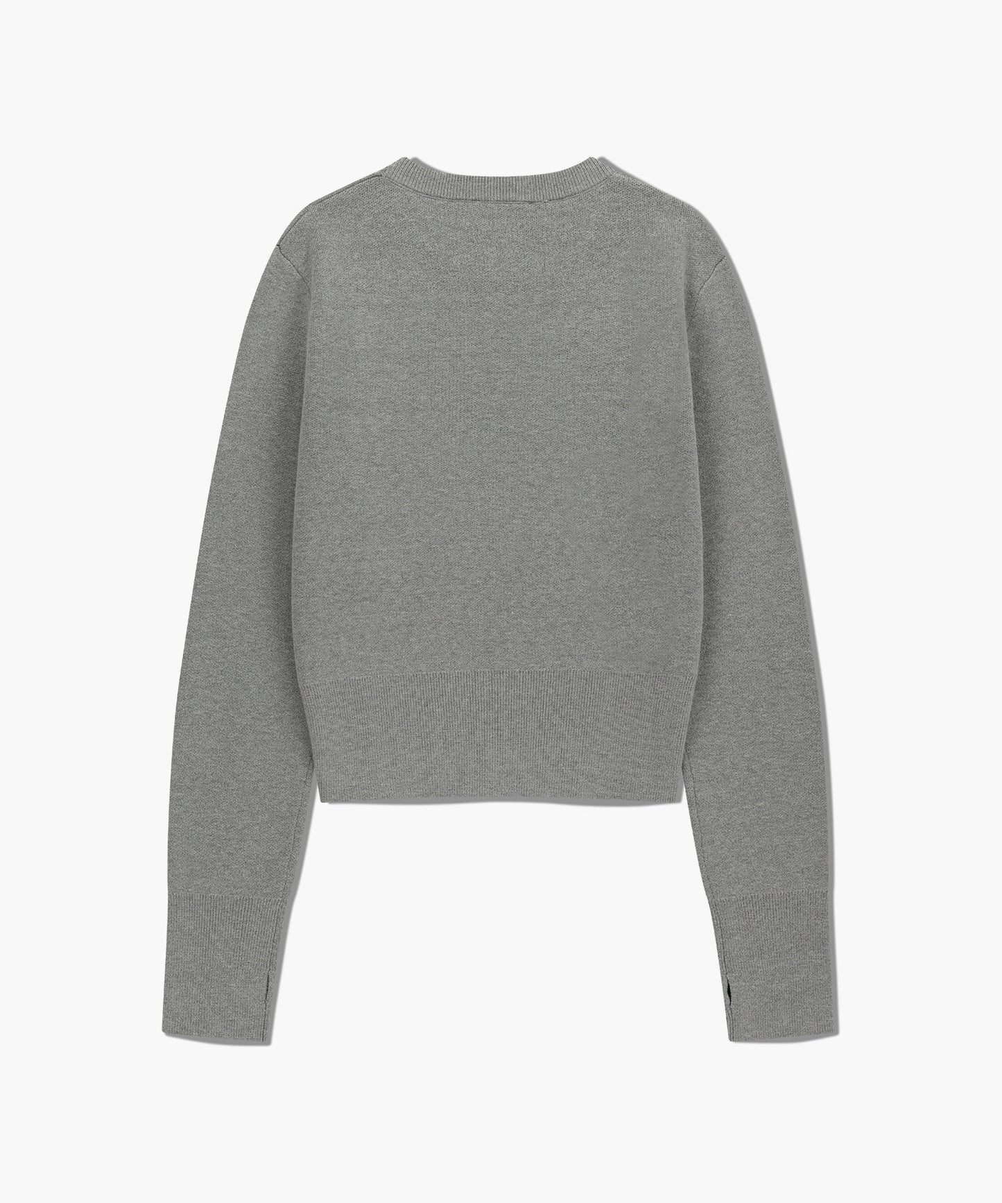 MARITHÉ+FRANҪOIS GIRBAUD W CLASSIC LOGO CROP KNIT MELANGE GREY