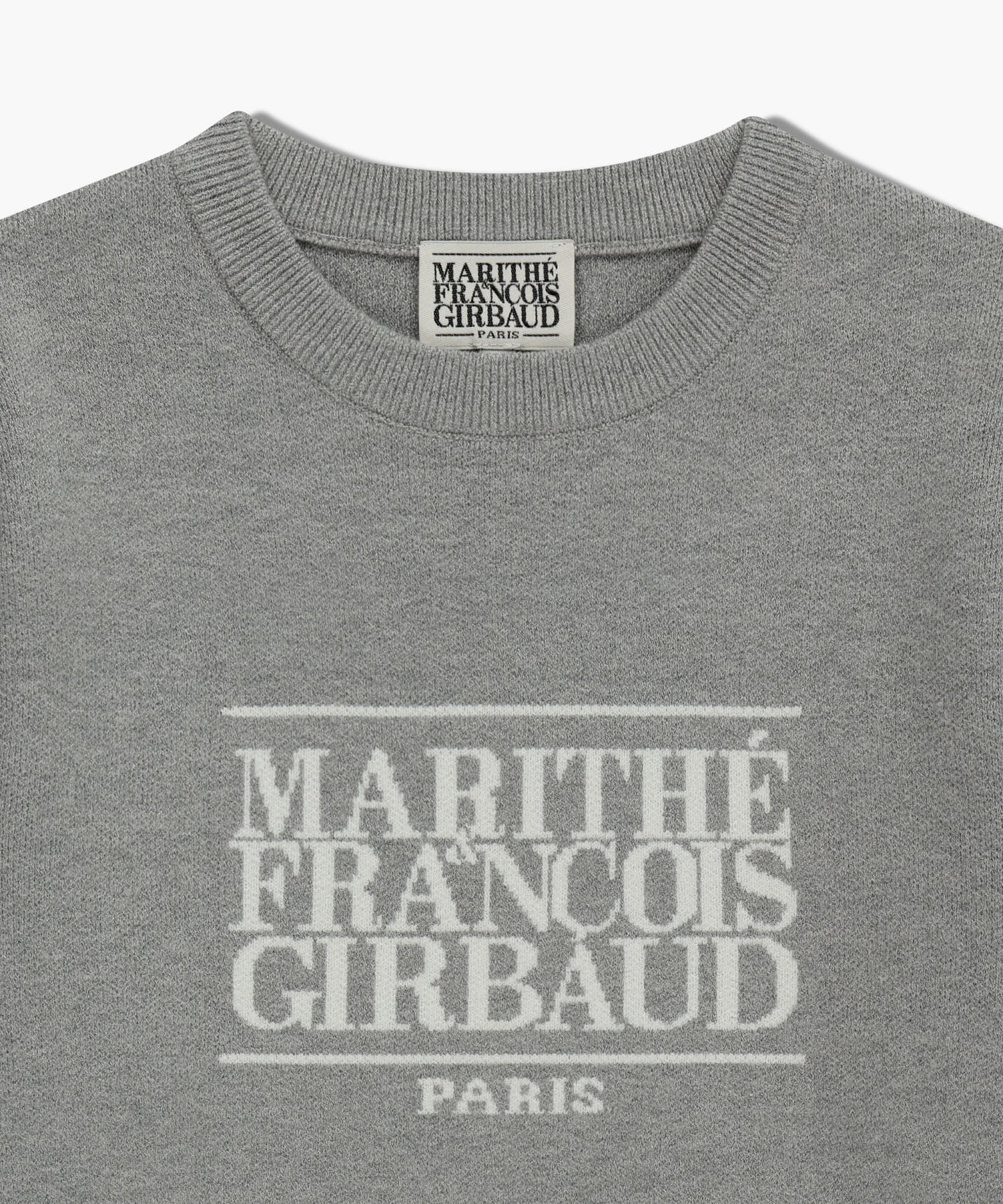 MARITHÉ+FRANҪOIS GIRBAUD W CLASSIC LOGO CROP KNIT MELANGE GREY