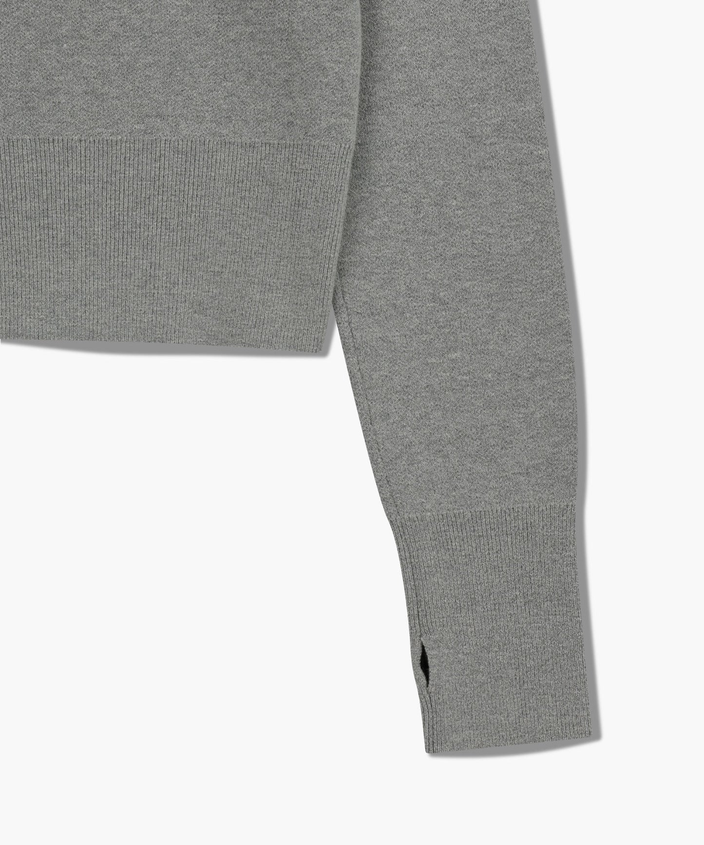 MARITHÉ+FRANҪOIS GIRBAUD W CLASSIC LOGO CROP KNIT MELANGE GREY