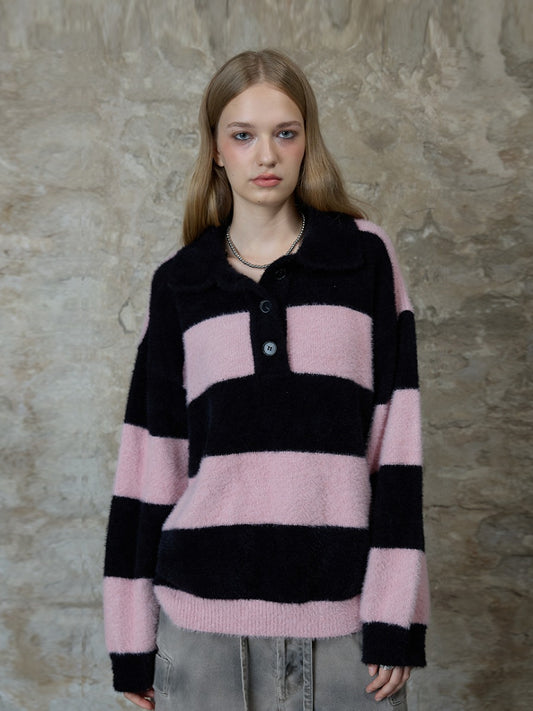 LARTIGENT L13 RUGBY BOLD KNIT PINK