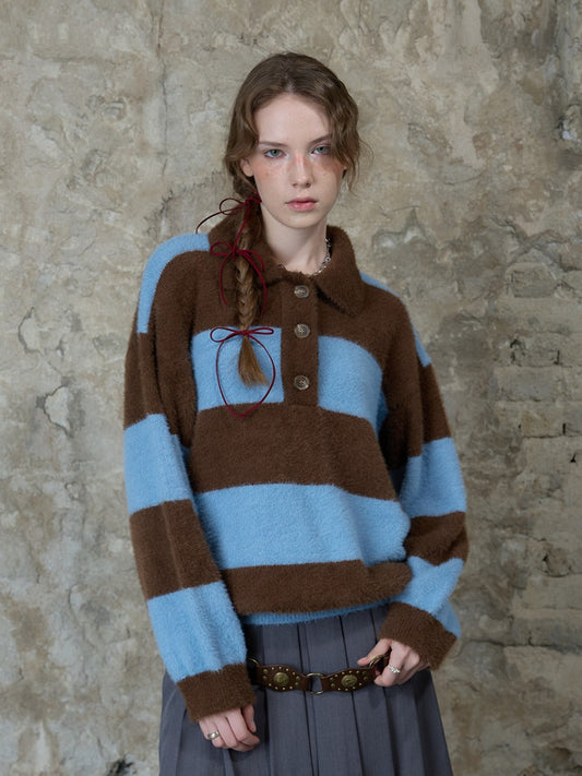 LARTIGENT L13 RUGBY BOLD KNIT BROWN [JENNIE, SEULGI, JEONGYEON WEARS]