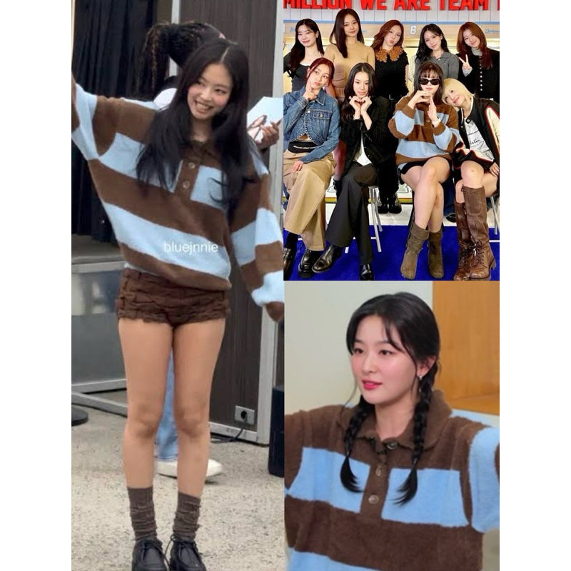 LARTIGENT L13 RUGBY BOLD KNIT BROWN [JENNIE, SEULGI, JEONGYEON WEARS]
